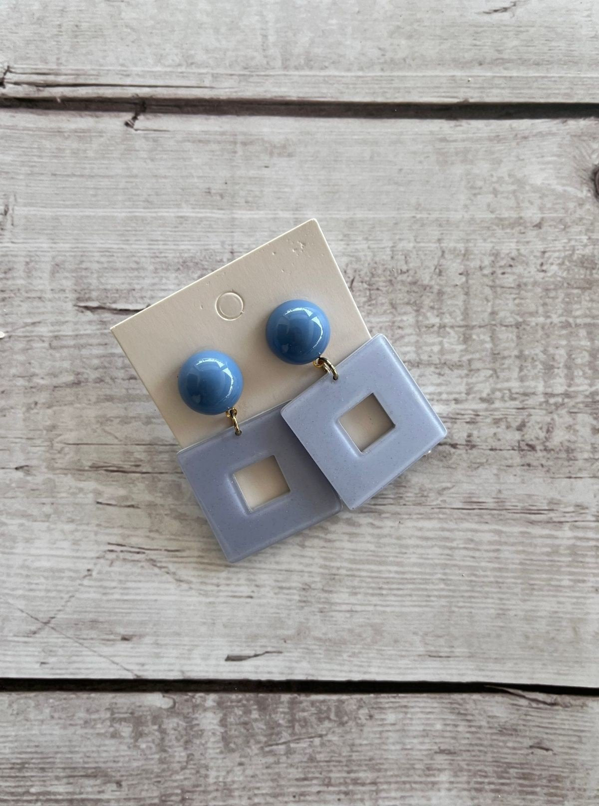 Women’s Grey Square Drop Earrings – Minimalist Modern Statement Jewelry - Boer and Fitch