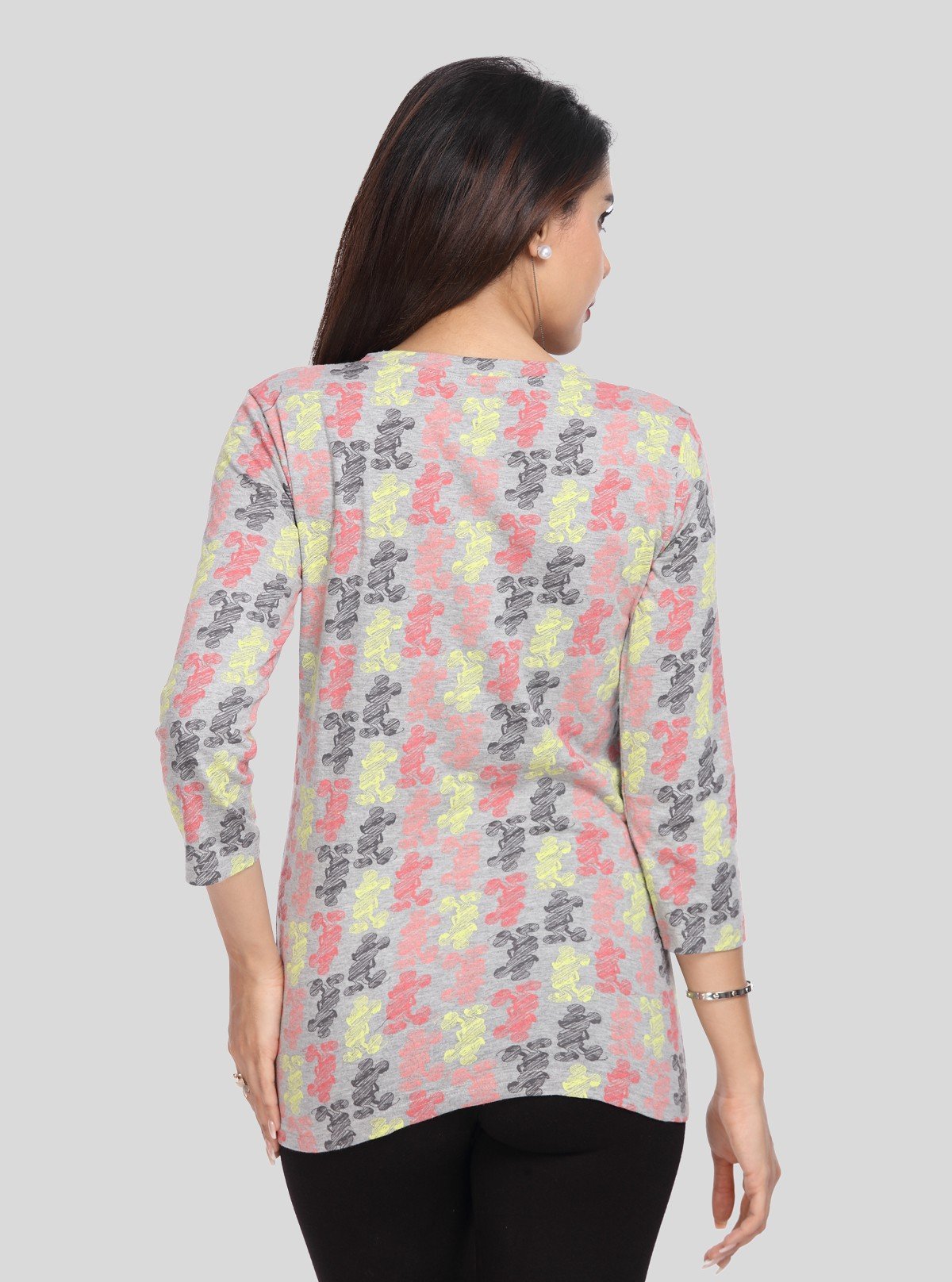 Women's Grey Textured Tri - Colour Printed Top – Modern Chic by Boer & Fitch - Boer and Fitch