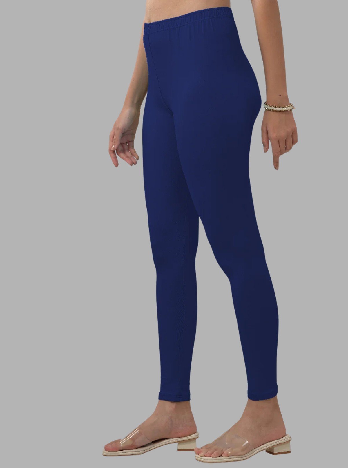 Women's Ink Blue Ankle Legging – Cotton Elastane Feather - Touch Jersey by Boer & Fitch - Boer and Fitch