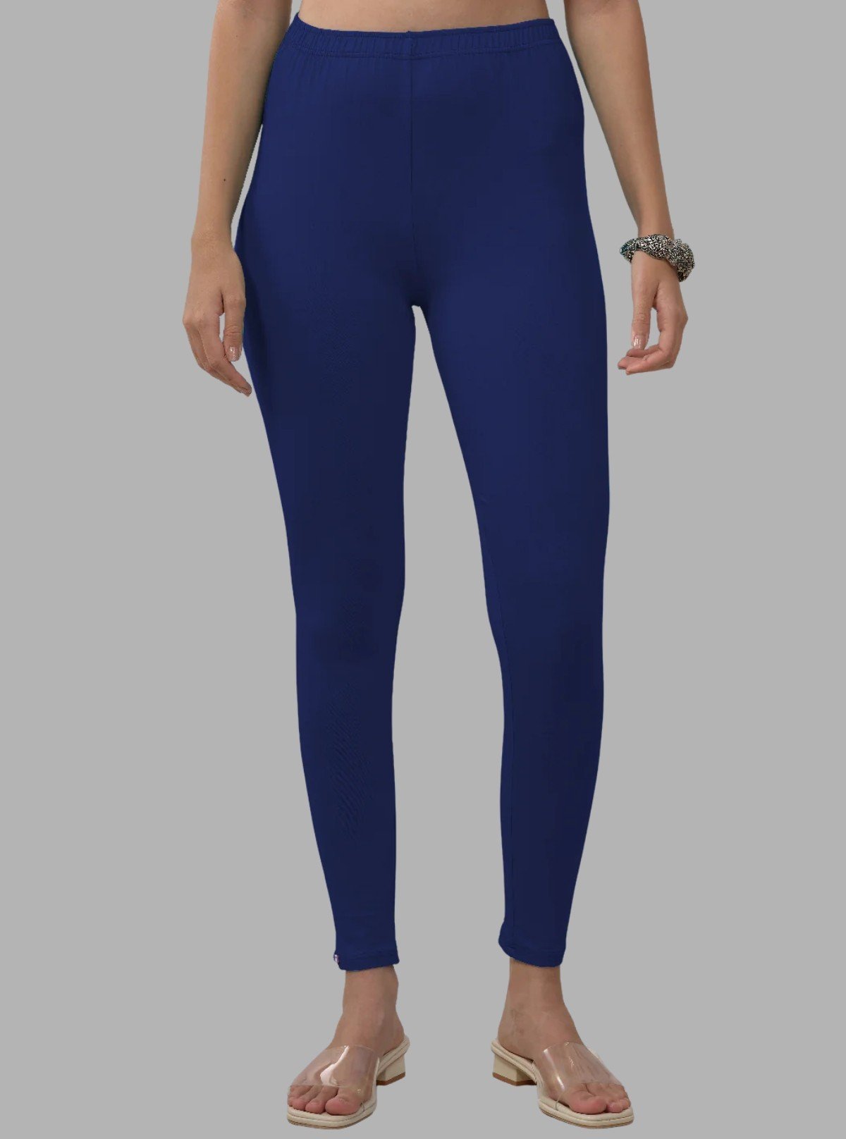 Women's Ink Blue Ankle Legging – Cotton Elastane Feather - Touch Jersey by Boer & Fitch - Boer and Fitch