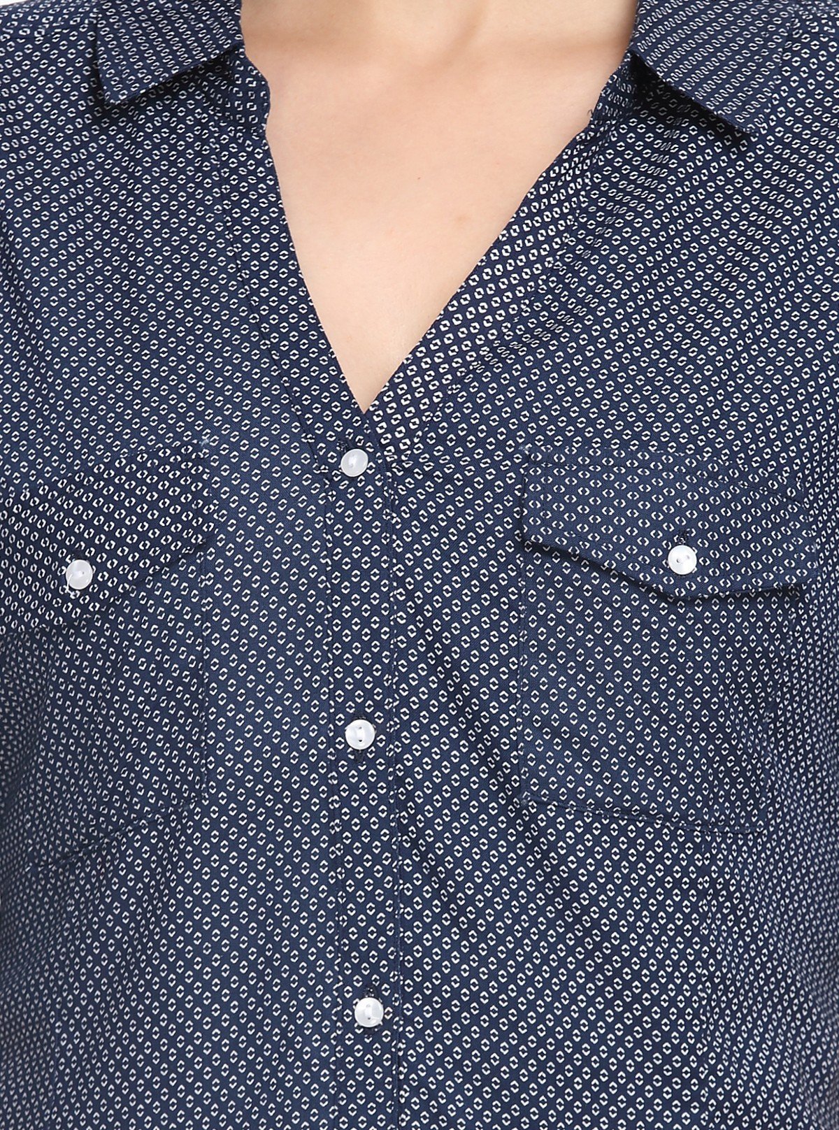 Women’s Ink Blue Long Sleeve Polka Dot Shirt by Boer and Fitch - Boer and Fitch
