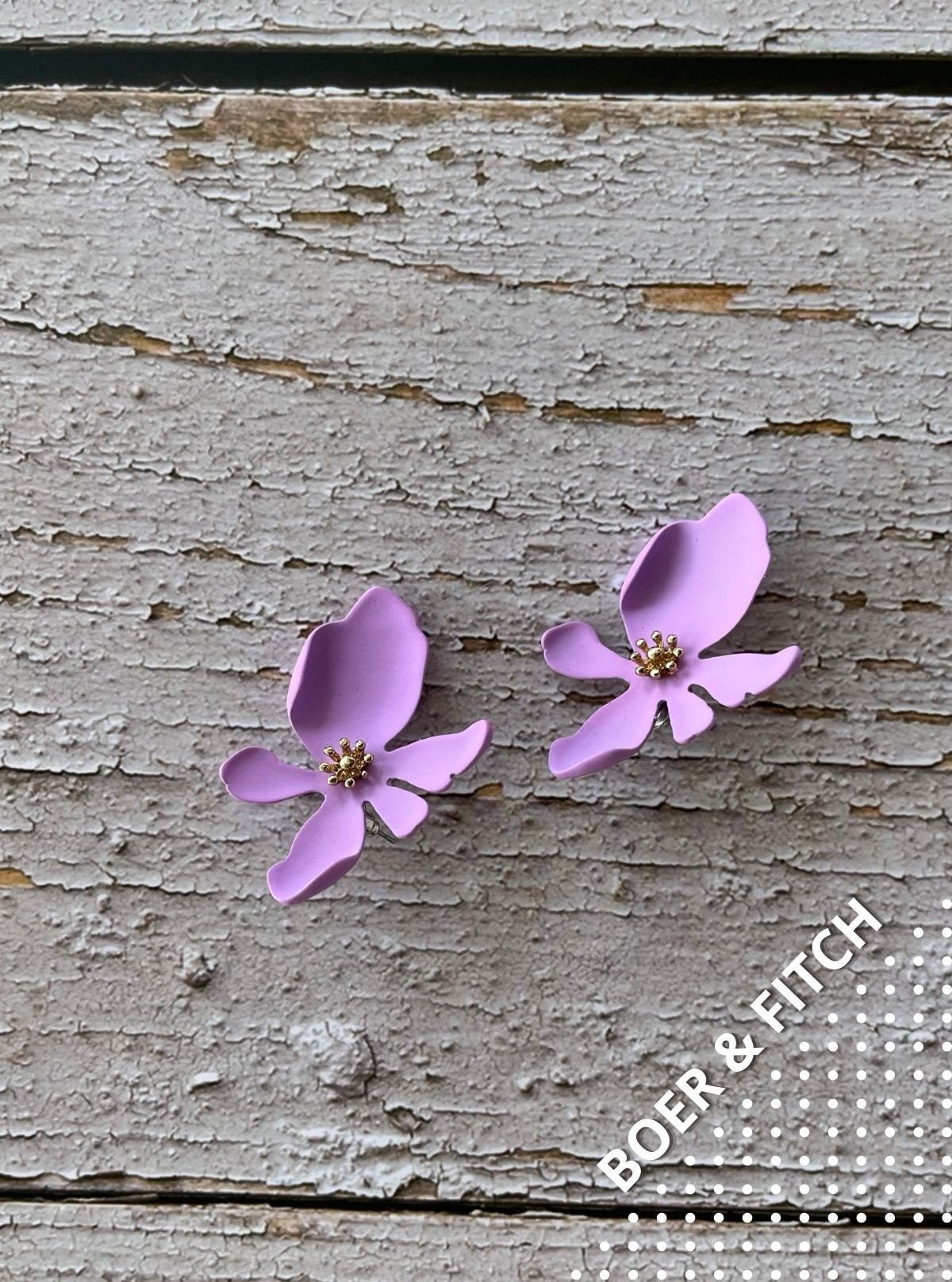 Women’s Lavender Floral Stud Earrings – Soft & Elegant Everyday Accessory - Boer and Fitch