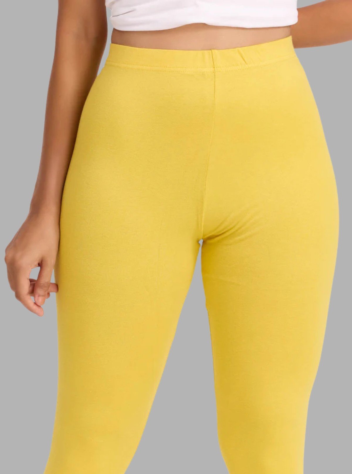 Women's Lemon Yellow Ankle Legging – Soft Cotton Stretch by Boer & Fitch - Boer and Fitch