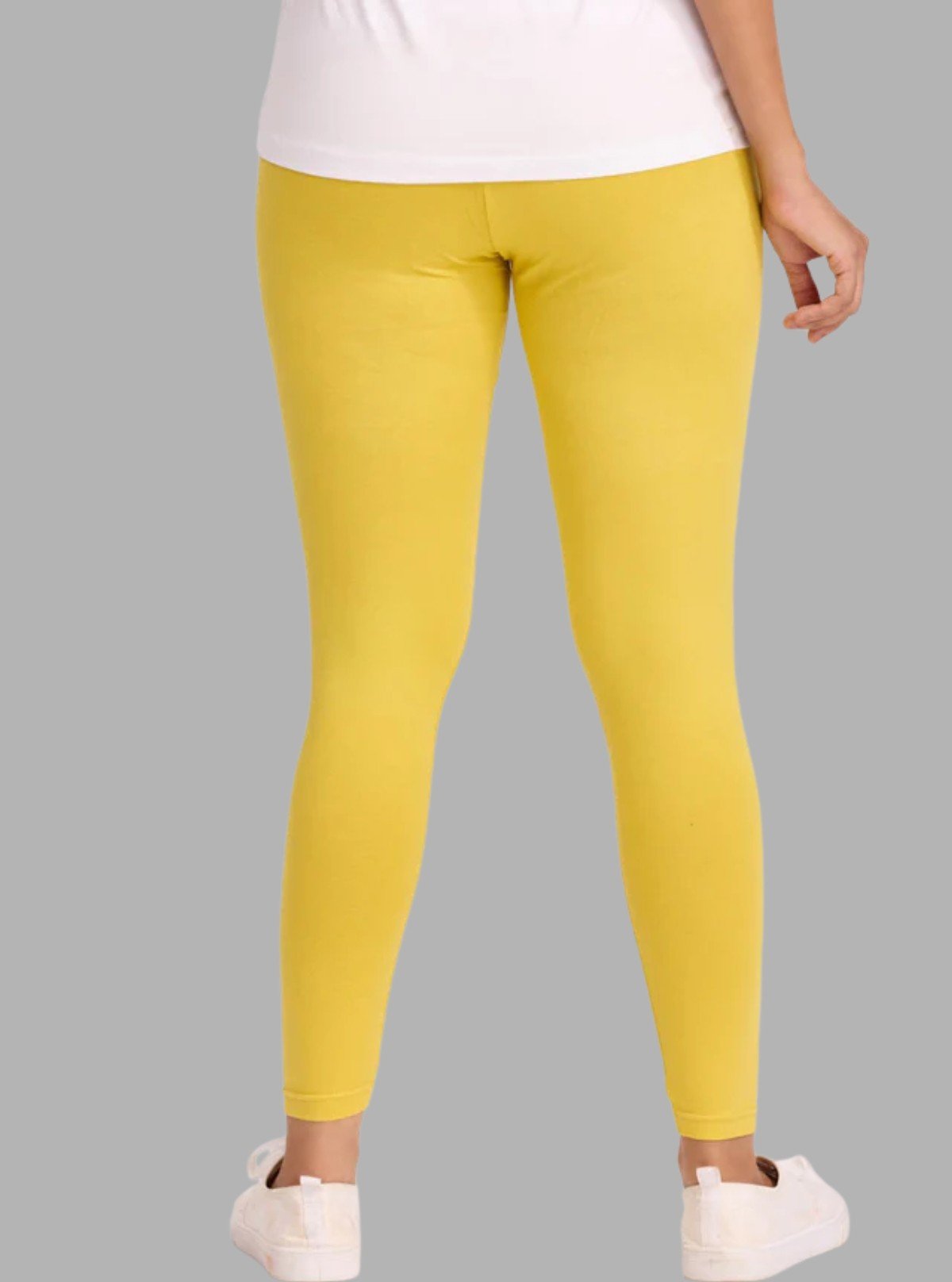 Women's Lemon Yellow Ankle Legging – Soft Cotton Stretch by Boer & Fitch - Boer and Fitch