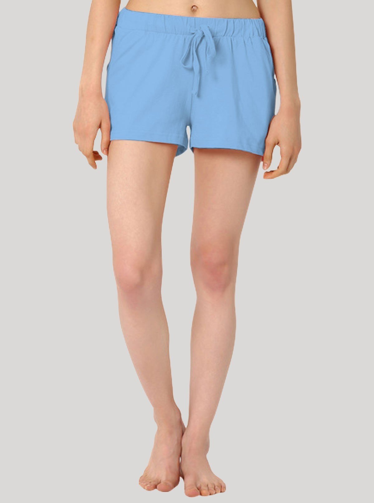 Women’s Light Blue Cotton Shorts – Soft, Cool & Versatile | Boer & Fitch - Boer and Fitch