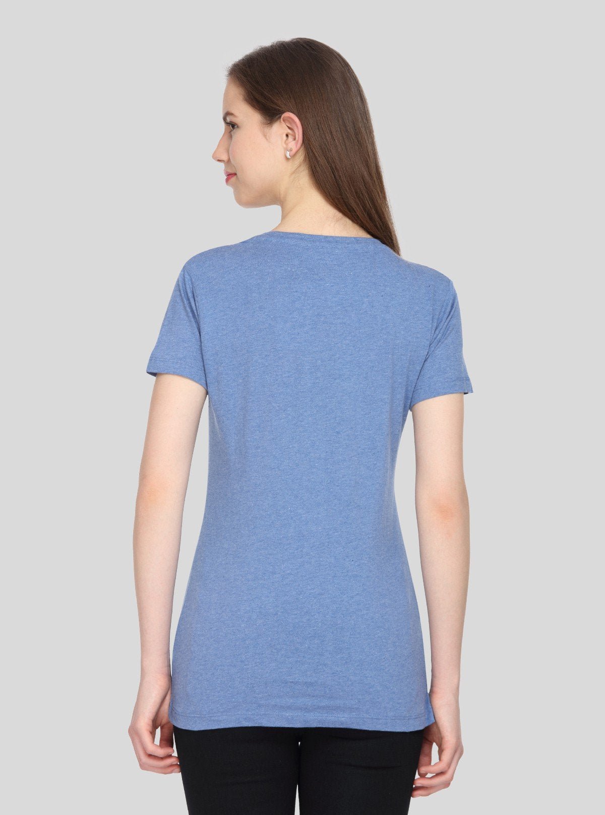 Women's Light Blue Crew Neck Cotton Jersey Short Sleeve T-Shirt by Boer and Fitch - Boer and Fitch