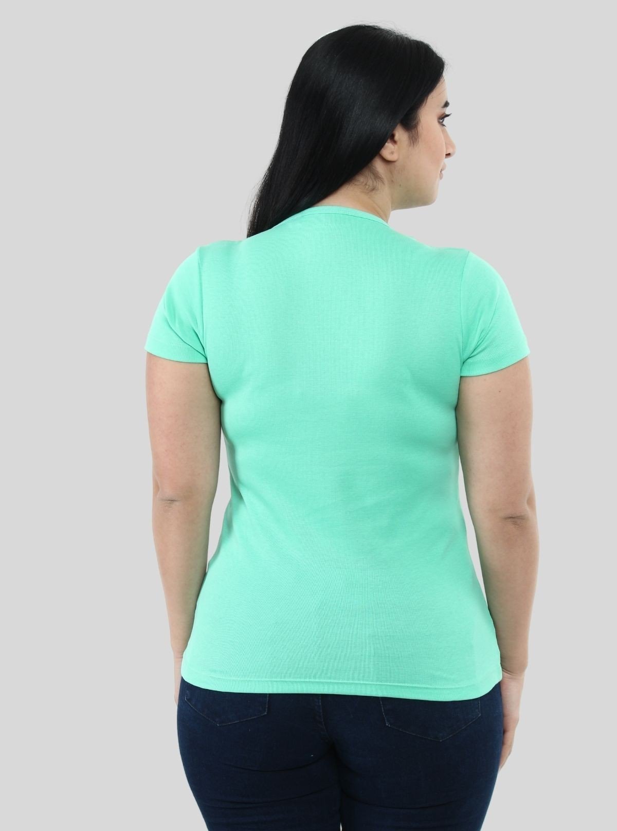 Women’s Light Green V - Neck Short Sleeve Cotton Jersey T-Shirt by Boer and Fitch - Boer and Fitch