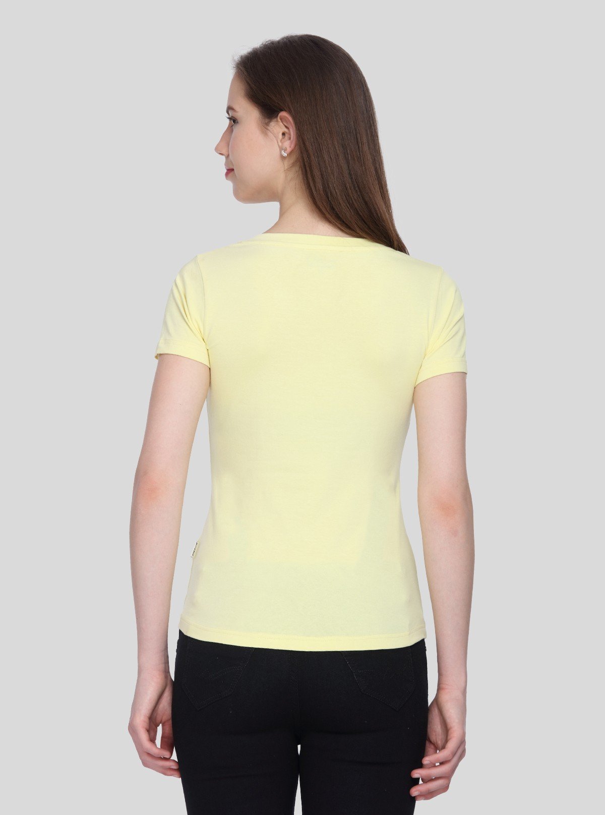 Women’s Light Yellow V - Neck Short Sleeve Cotton Jersey T-Shirt by Boer and Fitch - Boer and Fitch