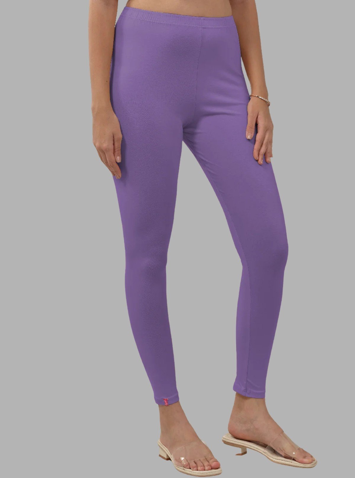 Women's Lilac Ankle Legging – Cotton Elastane Feather - Touch Jersey by Boer & Fitch - Boer and Fitch