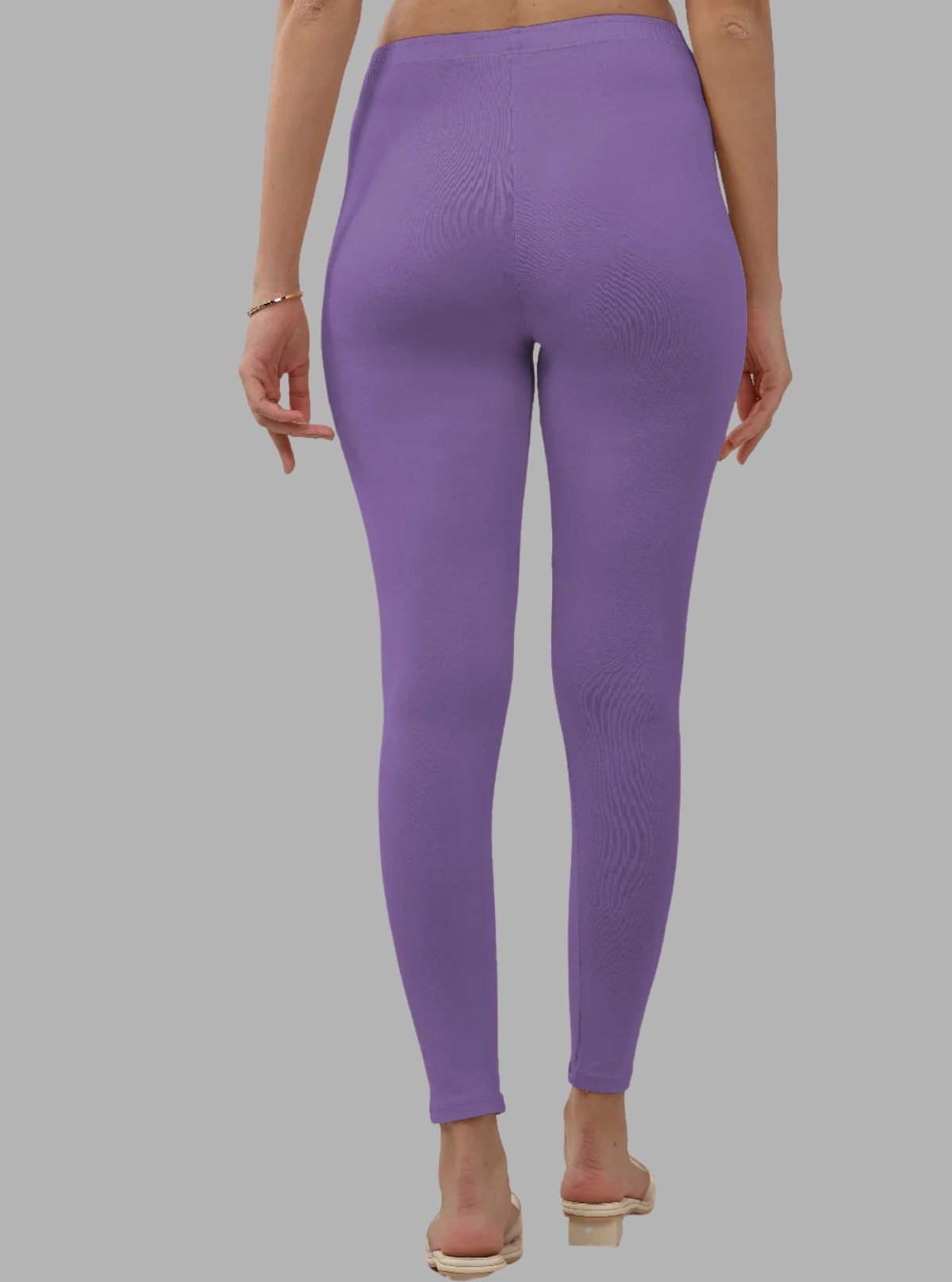 Women's Lilac Ankle Legging – Cotton Elastane Feather - Touch Jersey by Boer & Fitch - Boer and Fitch