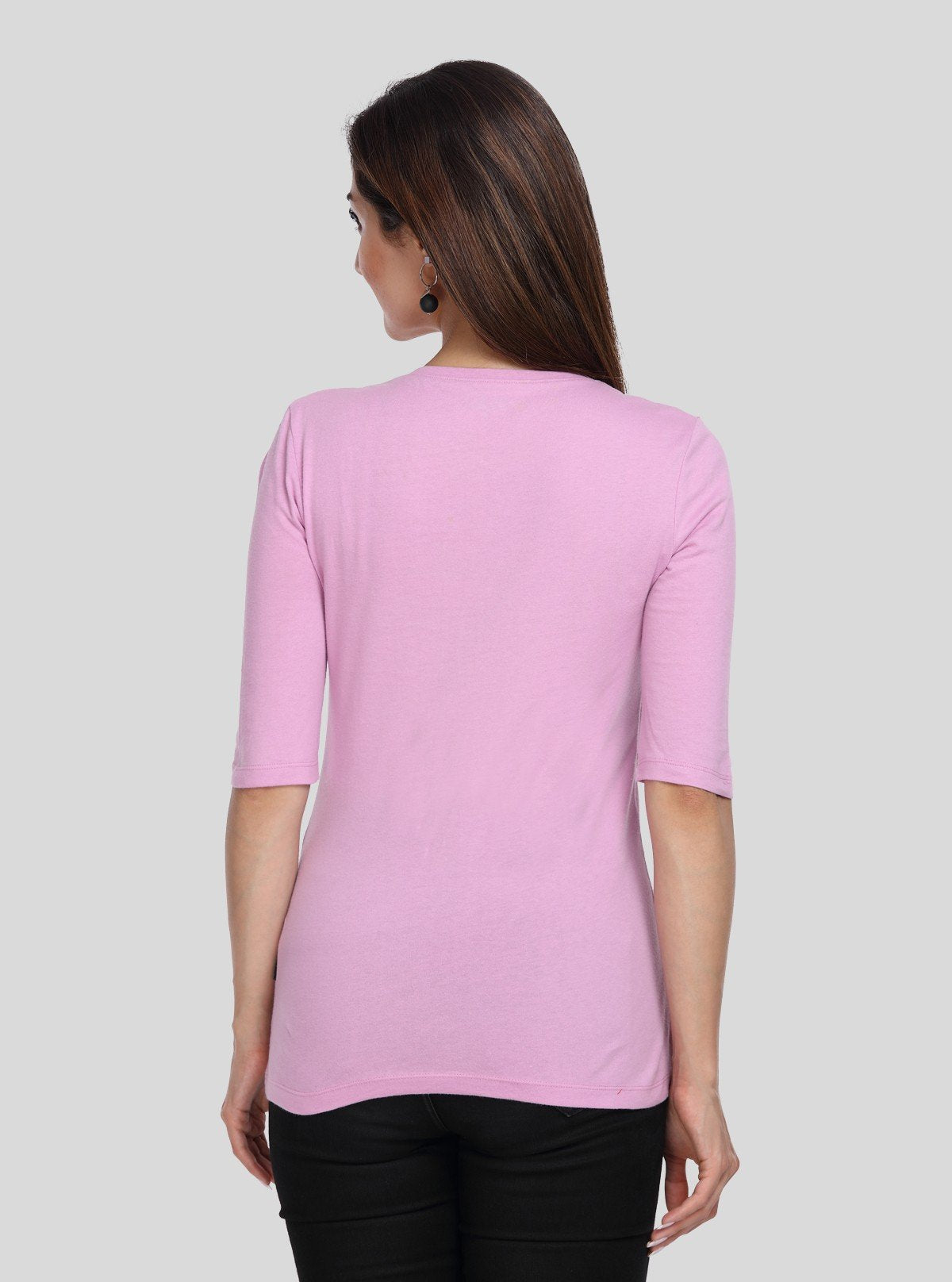Women's Lilac Crew Neck Cotton Jersey Half Sleeve T-Shirt by Boer and Fitch - Boer and Fitch