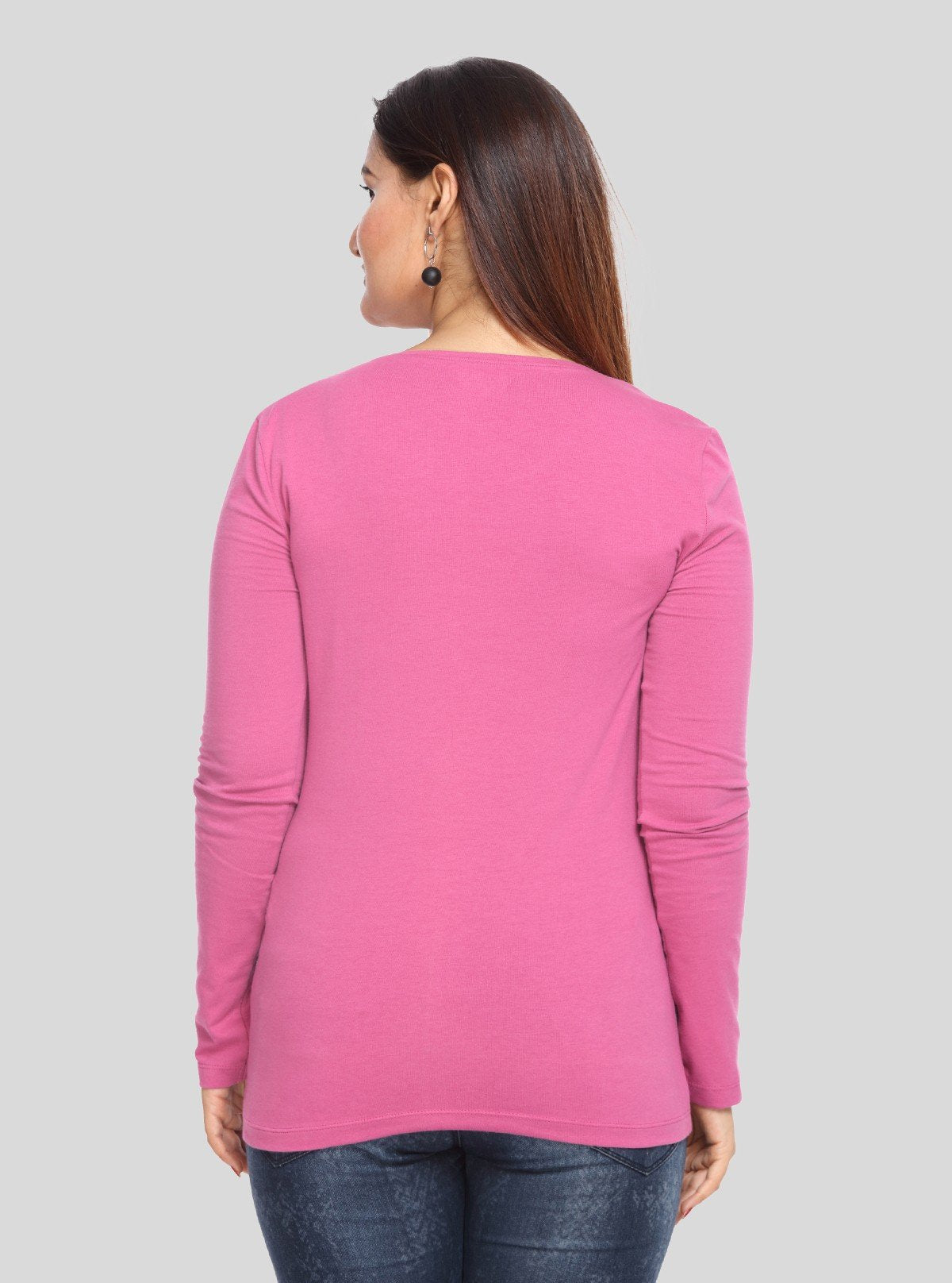Women's Lilac Solid Long Sleeve Cotton Jersey Top | Boer & Fitch - Boer and Fitch