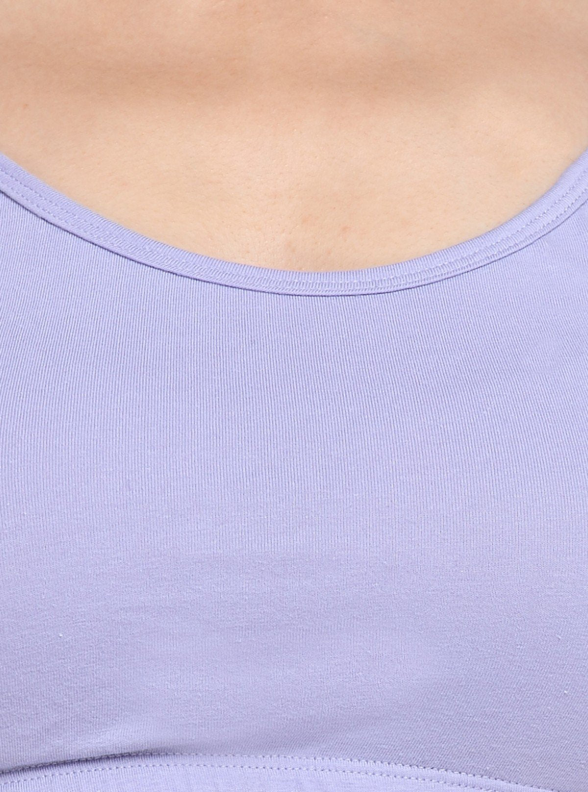 Women’s Lilac Sports Bra with Straps – Cotton Elastane Activewear Essential - Boer and Fitch