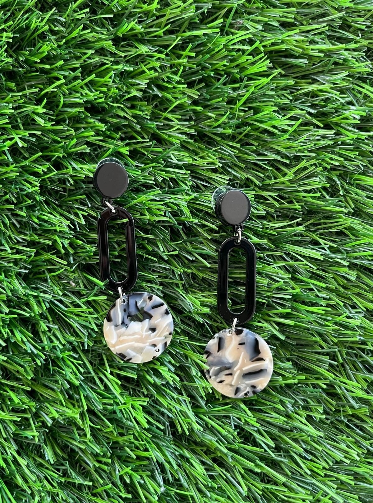 Women’s Marble Danglers – Elegant Statement Earrings for Modern Style - Boer and Fitch