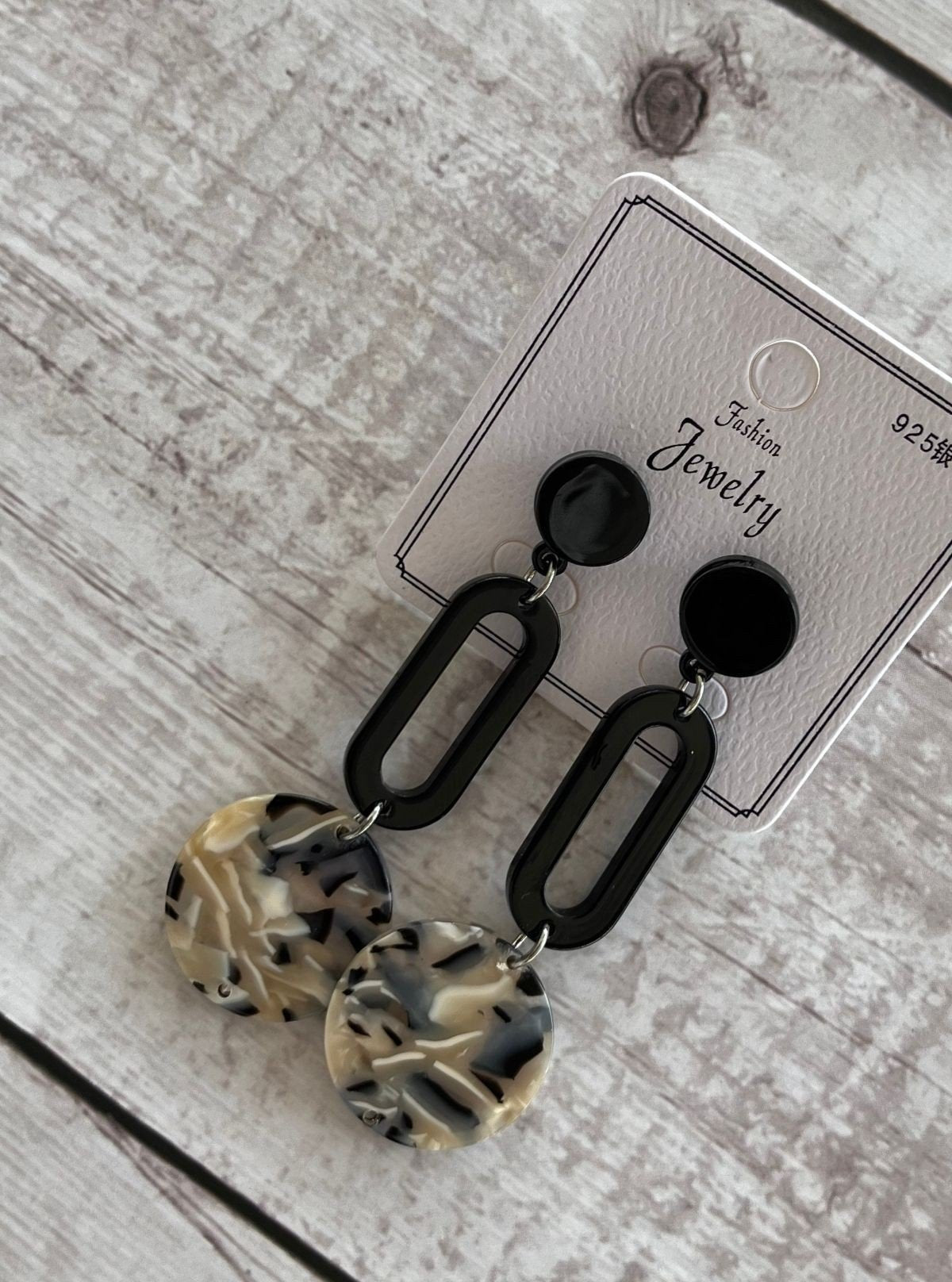 Women’s Marble Danglers – Elegant Statement Earrings for Modern Style - Boer and Fitch