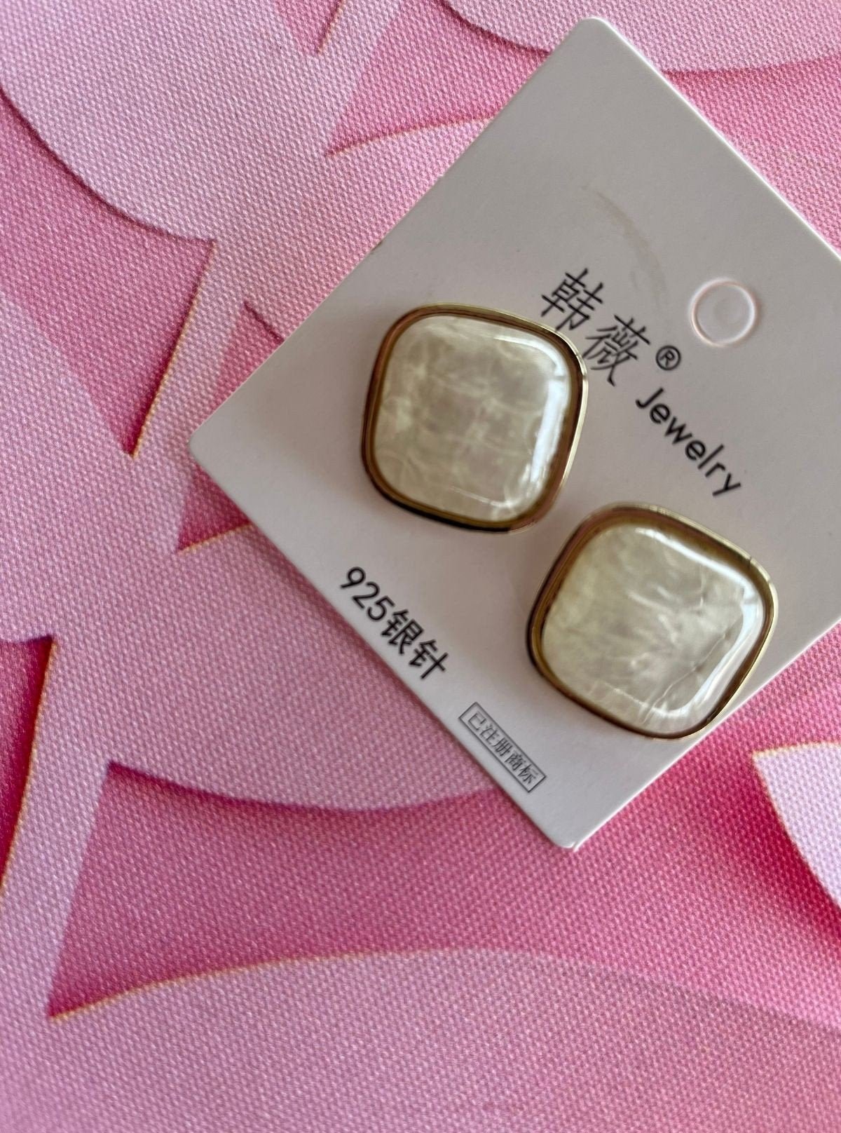 Women's Marble Look White Stud Earrings – Elegant Minimalism by Boer and Fitch - Boer and Fitch