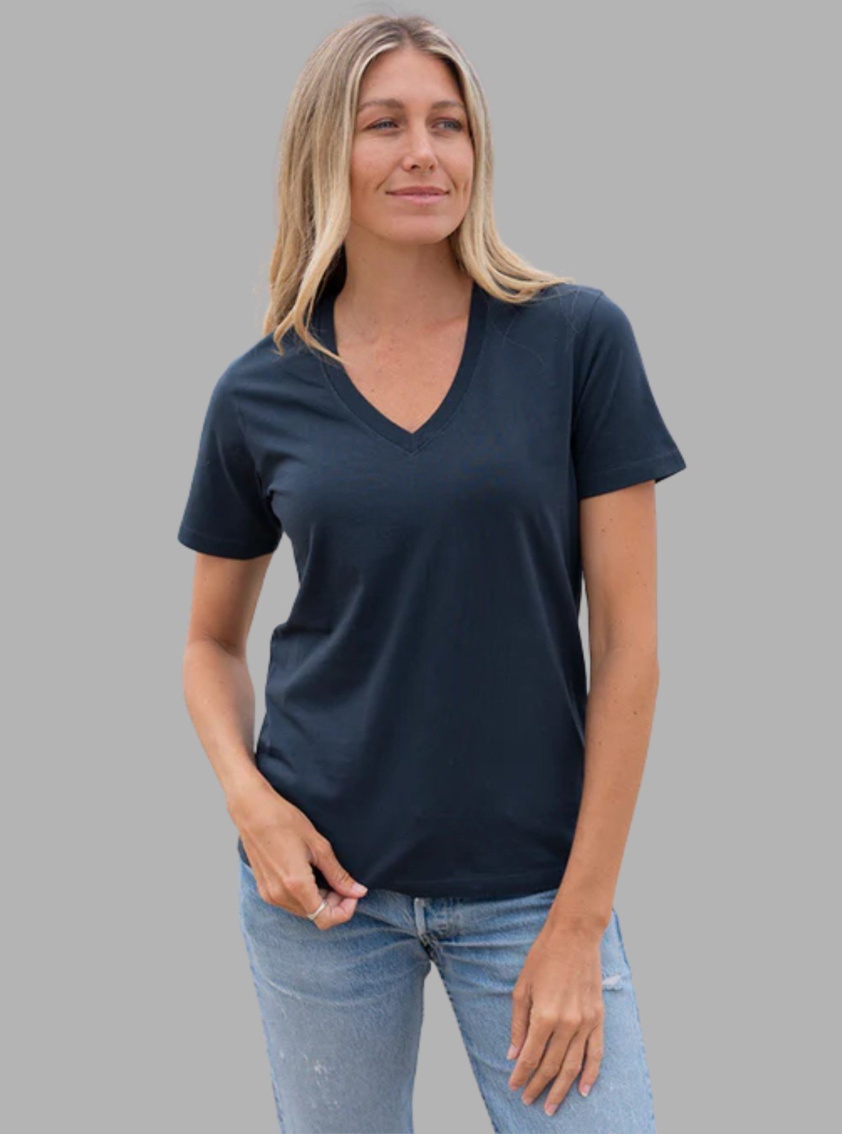 Women’s Marine V - Neck Short Sleeve Cotton Jersey T-Shirt by Boer and Fitch - Boer and Fitch