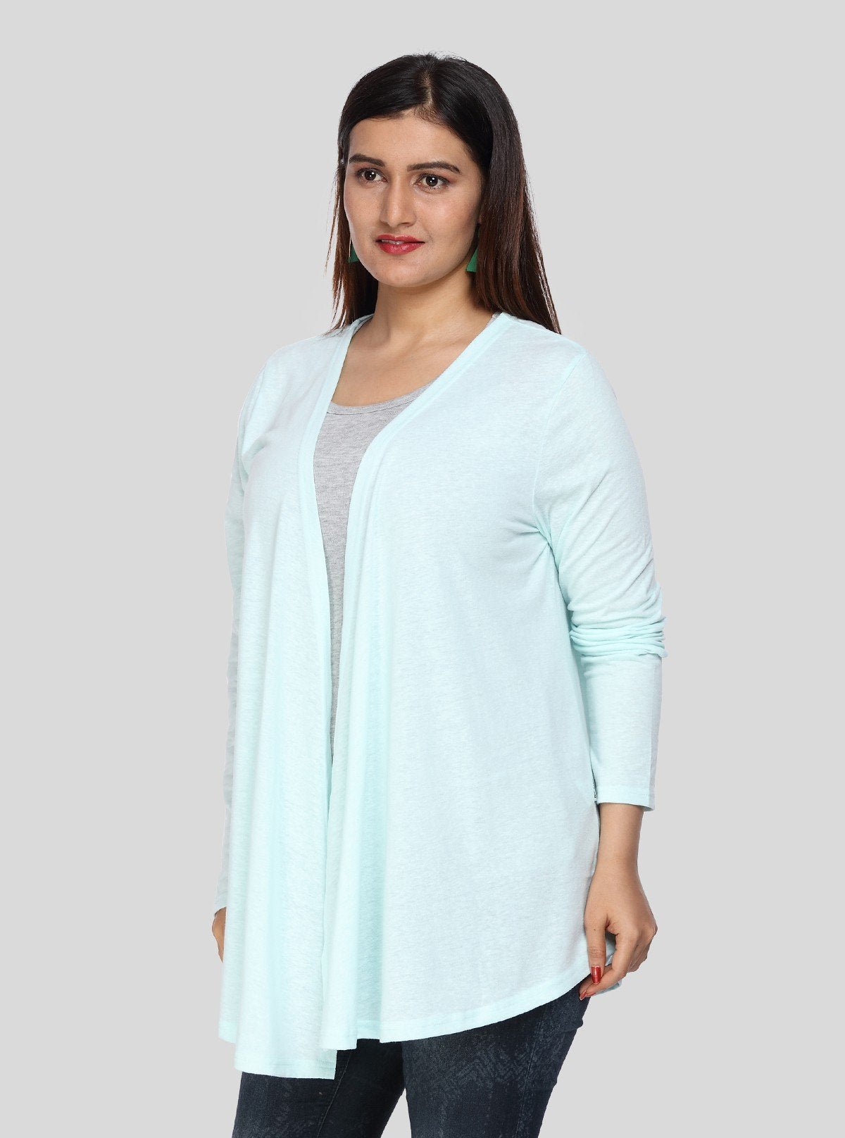 Women's Mint Green 100% Cotton Shrug – Breezy Lightweight Everyday Layer - Boer and Fitch