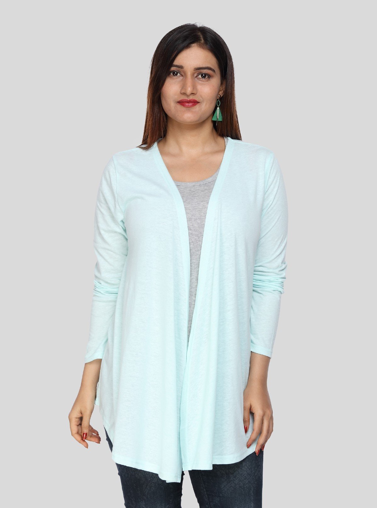Women's Mint Green 100% Cotton Shrug – Breezy Lightweight Everyday Layer - Boer and Fitch