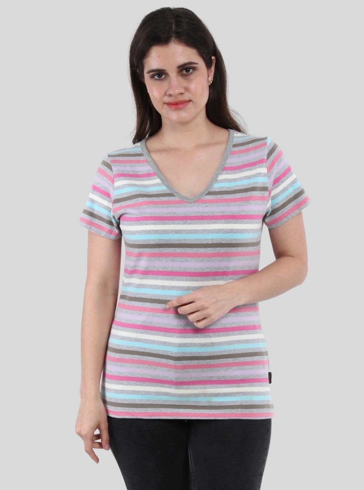 Women’s Multi Striped V - Neck Top – Boer and Fitch - Boer and Fitch