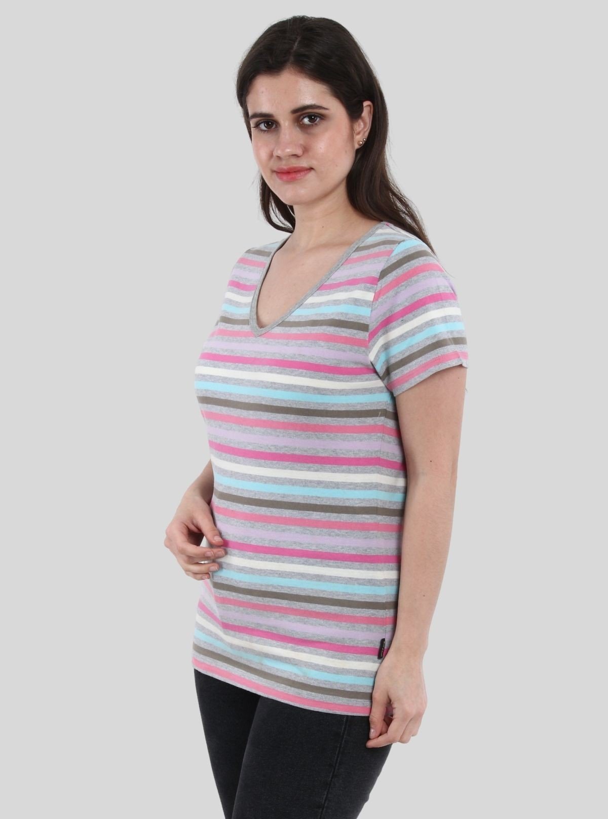 Women’s Multi Striped V - Neck Top – Boer and Fitch - Boer and Fitch