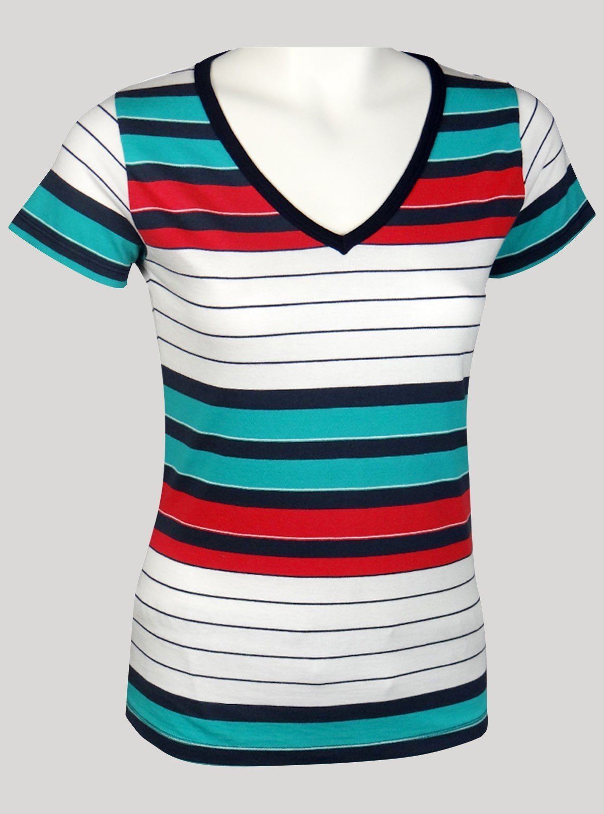 Women’s Multicolor Striped V - Neck Top – Trendy & Comfortable | Boer & Fitch - Boer and Fitch
