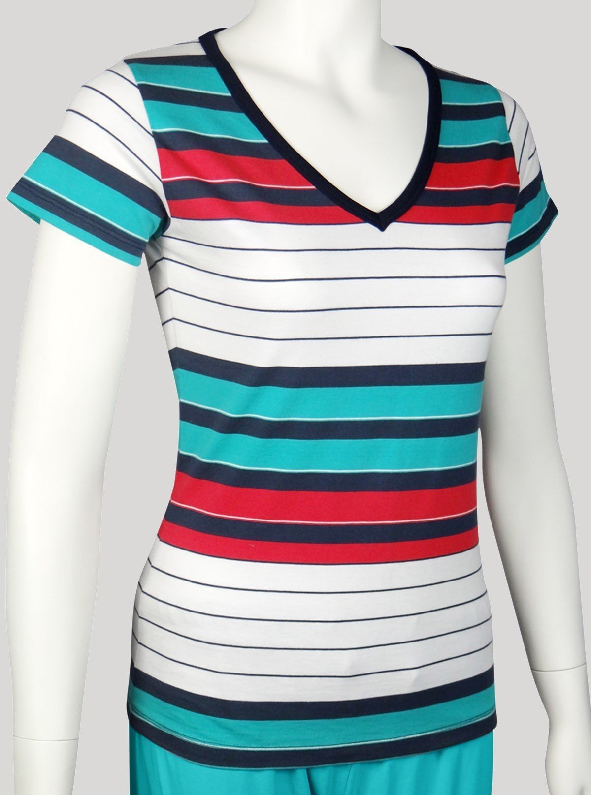 Women’s Multicolor Striped V - Neck Top – Trendy & Comfortable | Boer & Fitch - Boer and Fitch