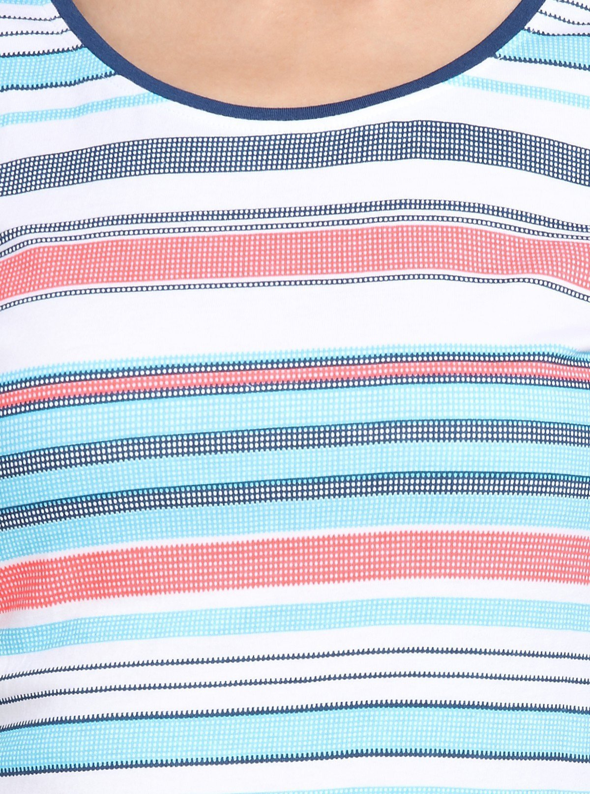Women's Navy Contrast Striped Top – Smart Casual Style by Boer & Fitch - Boer and Fitch