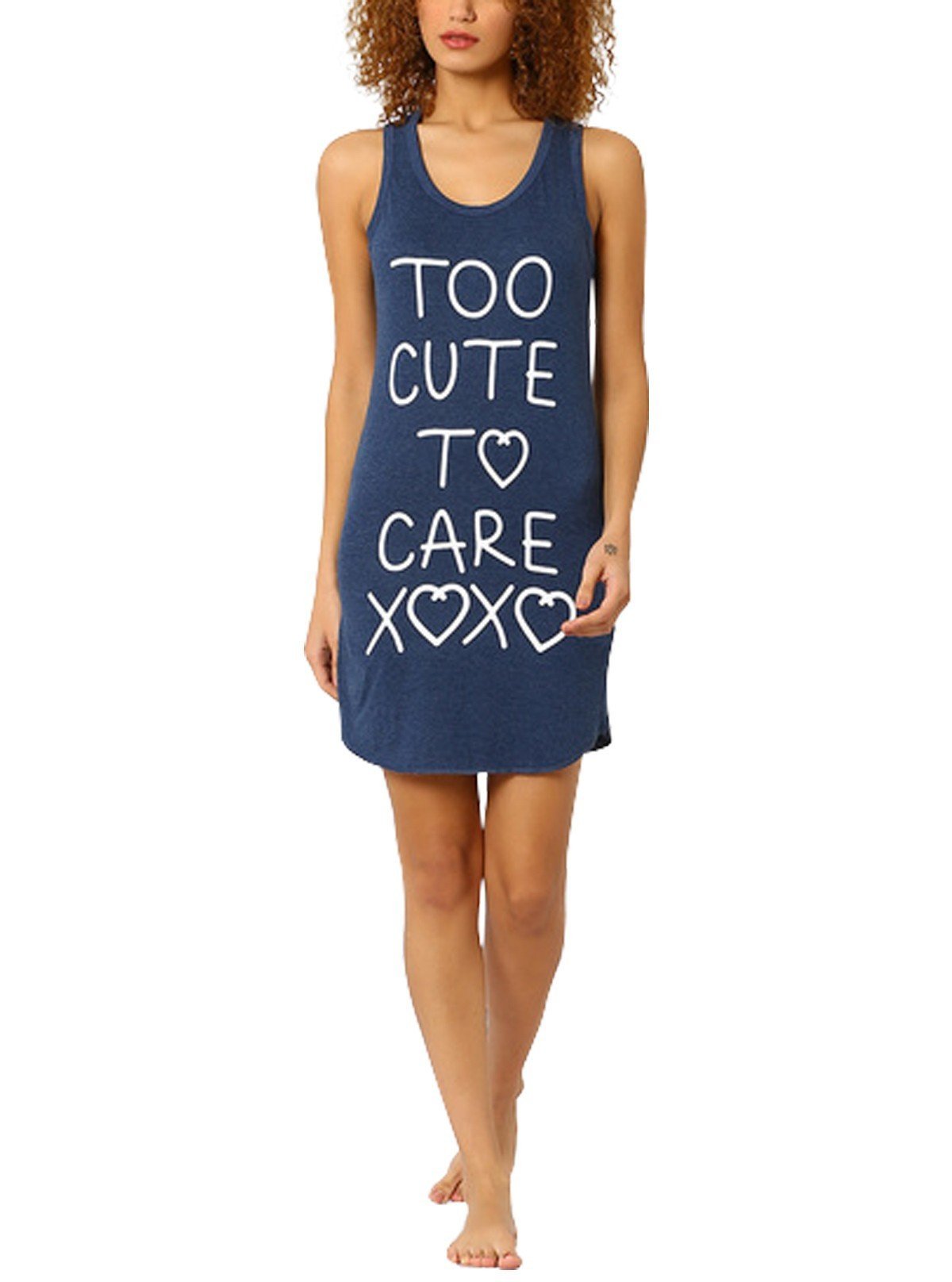 Women’s Navy Cotton Jersey Knit Long Dress – Elegant Everyday Style - Boer and Fitch