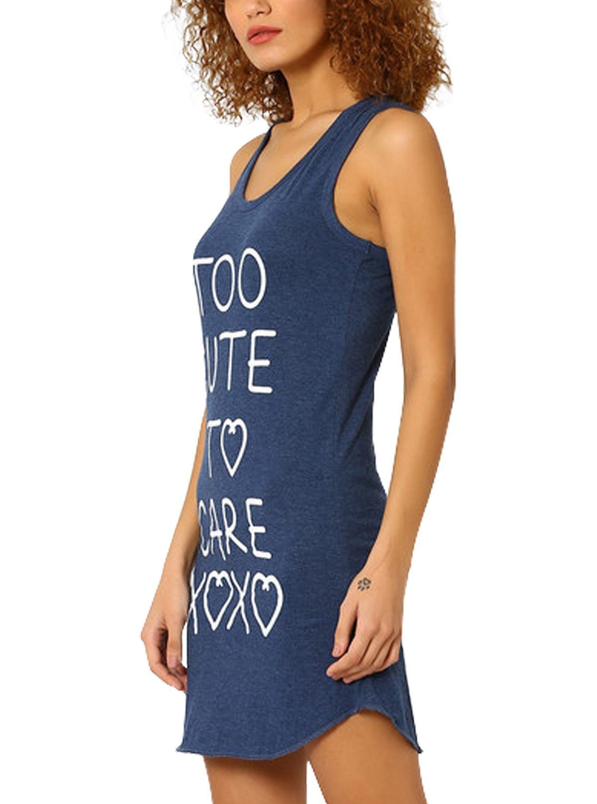 Women’s Navy Cotton Jersey Knit Long Dress – Elegant Everyday Style - Boer and Fitch