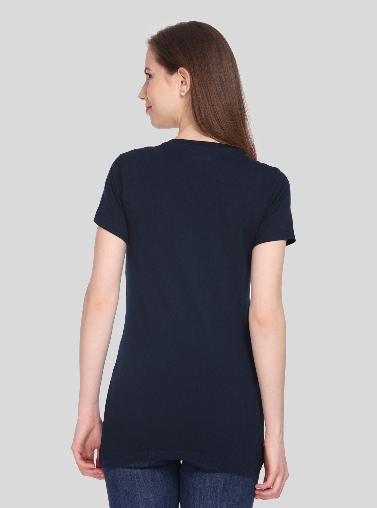 Women's Navy Crew Neck Cotton Jersey Short Sleeve T-Shirt by Boer and Fitch - Boer and Fitch