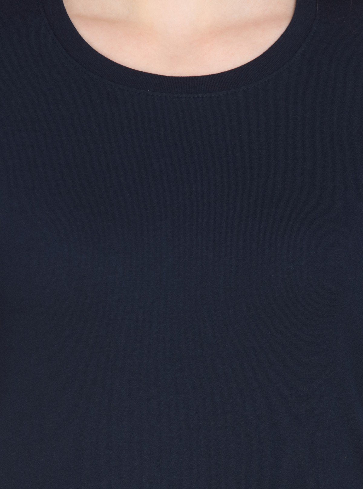 Women's Navy Crew Neck Cotton Jersey Short Sleeve T-Shirt by Boer and Fitch - Boer and Fitch