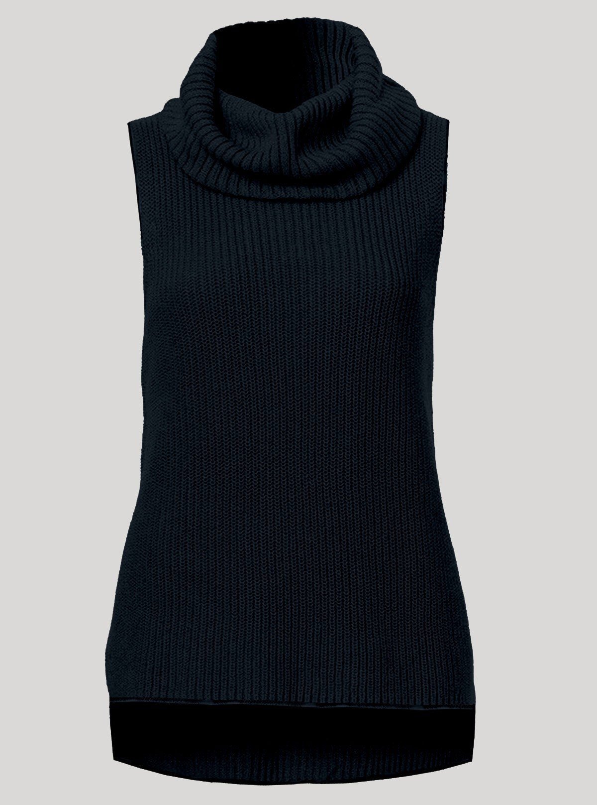 Women’s Navy Flat Knit High Neck Sleeveless Top – Trendy & Comfortable | Boer & Fitch - Boer and Fitch