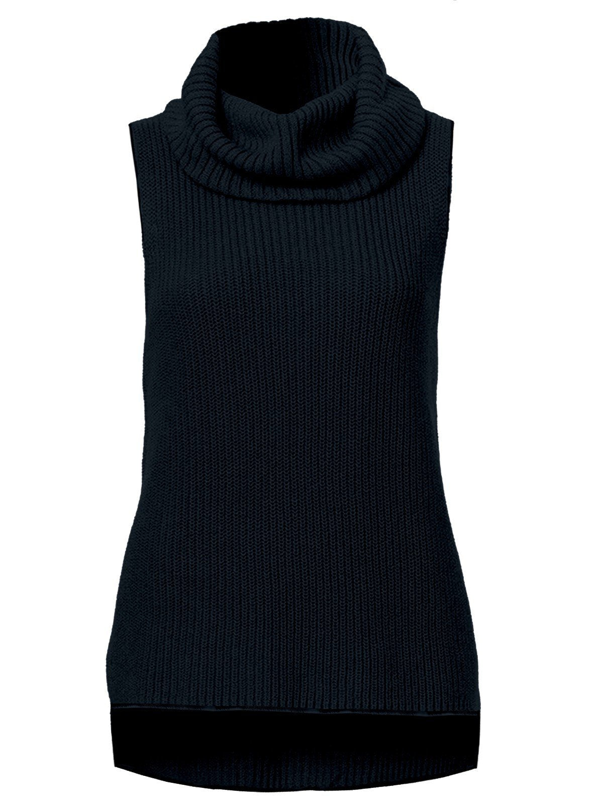 Women’s Navy Flat Knit High Neck Sleeveless Top – Trendy & Comfortable | Boer & Fitch - Boer and Fitch