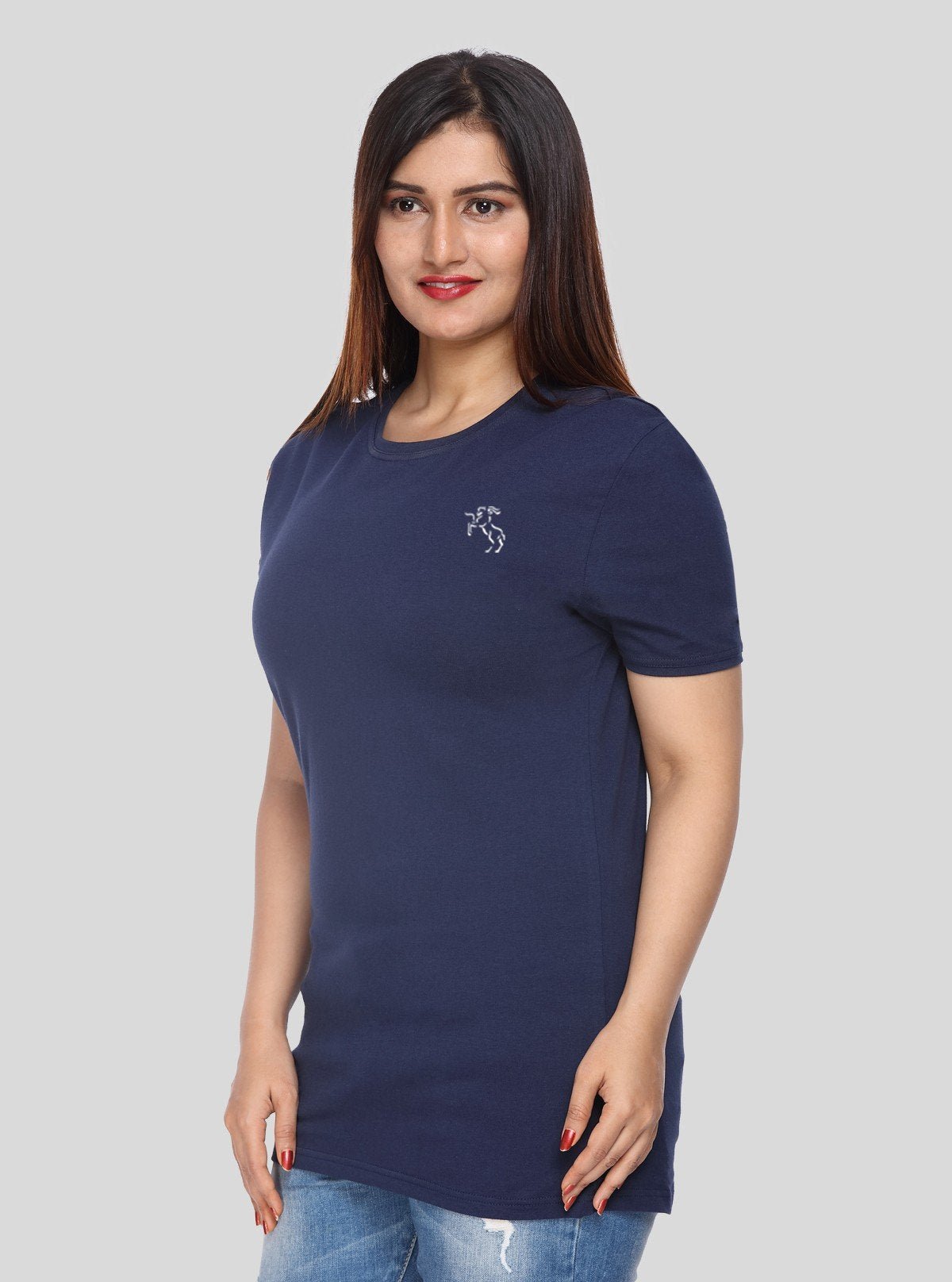 Women’s Navy Round Neck T-Shirt – Classic & Comfortable | Boer & Fitch - Boer and Fitch