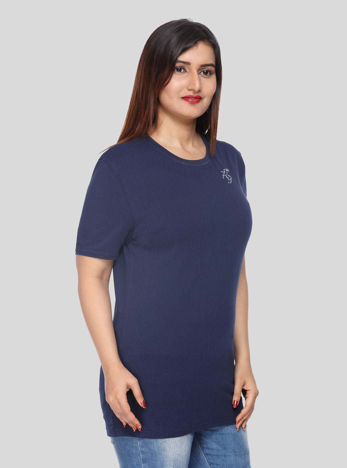 Women’s Navy Round Neck T-Shirt – Classic & Comfortable | Boer & Fitch - Boer and Fitch