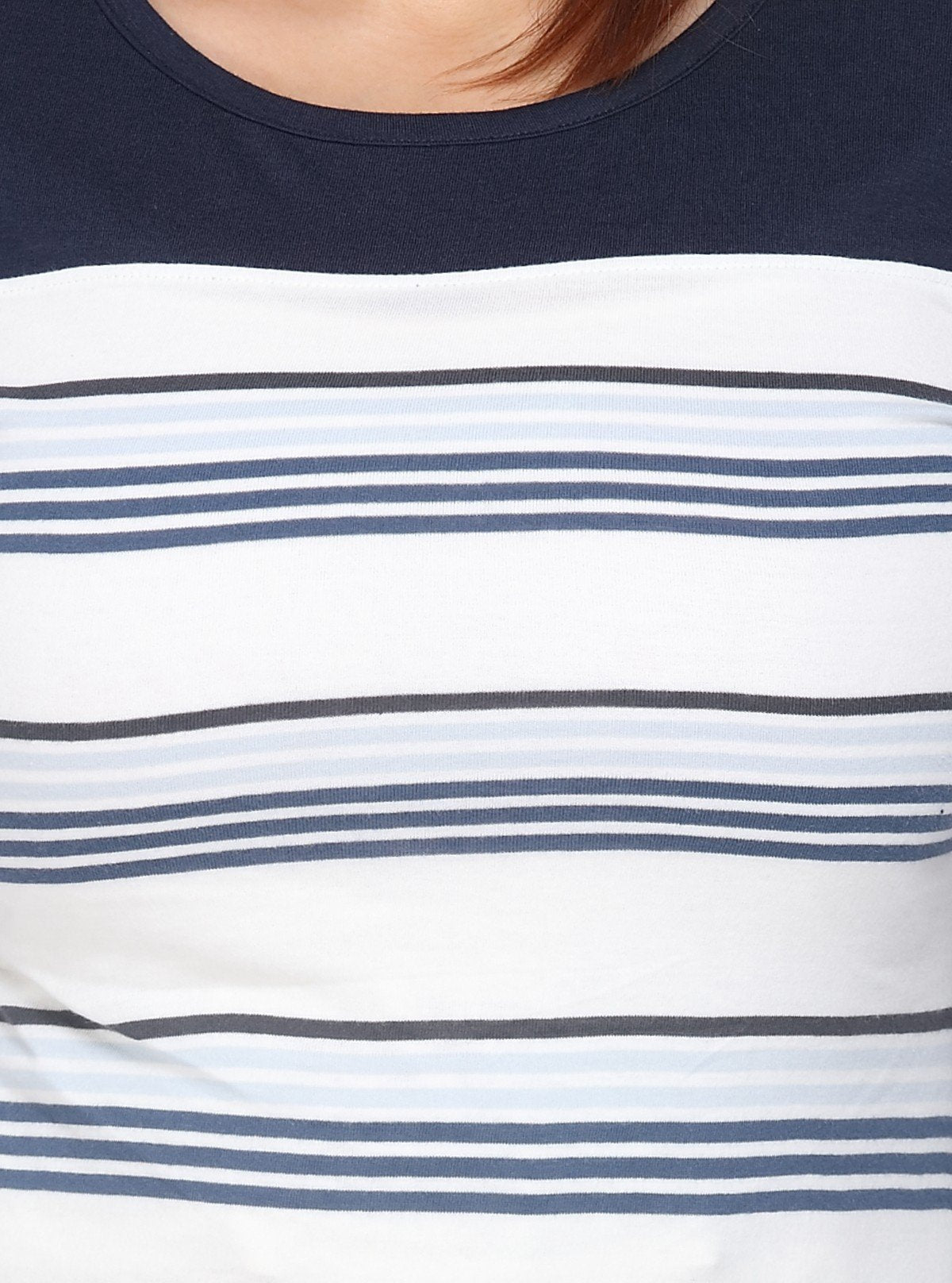 Women's Navy Stripe T-Shirt – Classic Comfort with a Modern Fit - Boer and Fitch