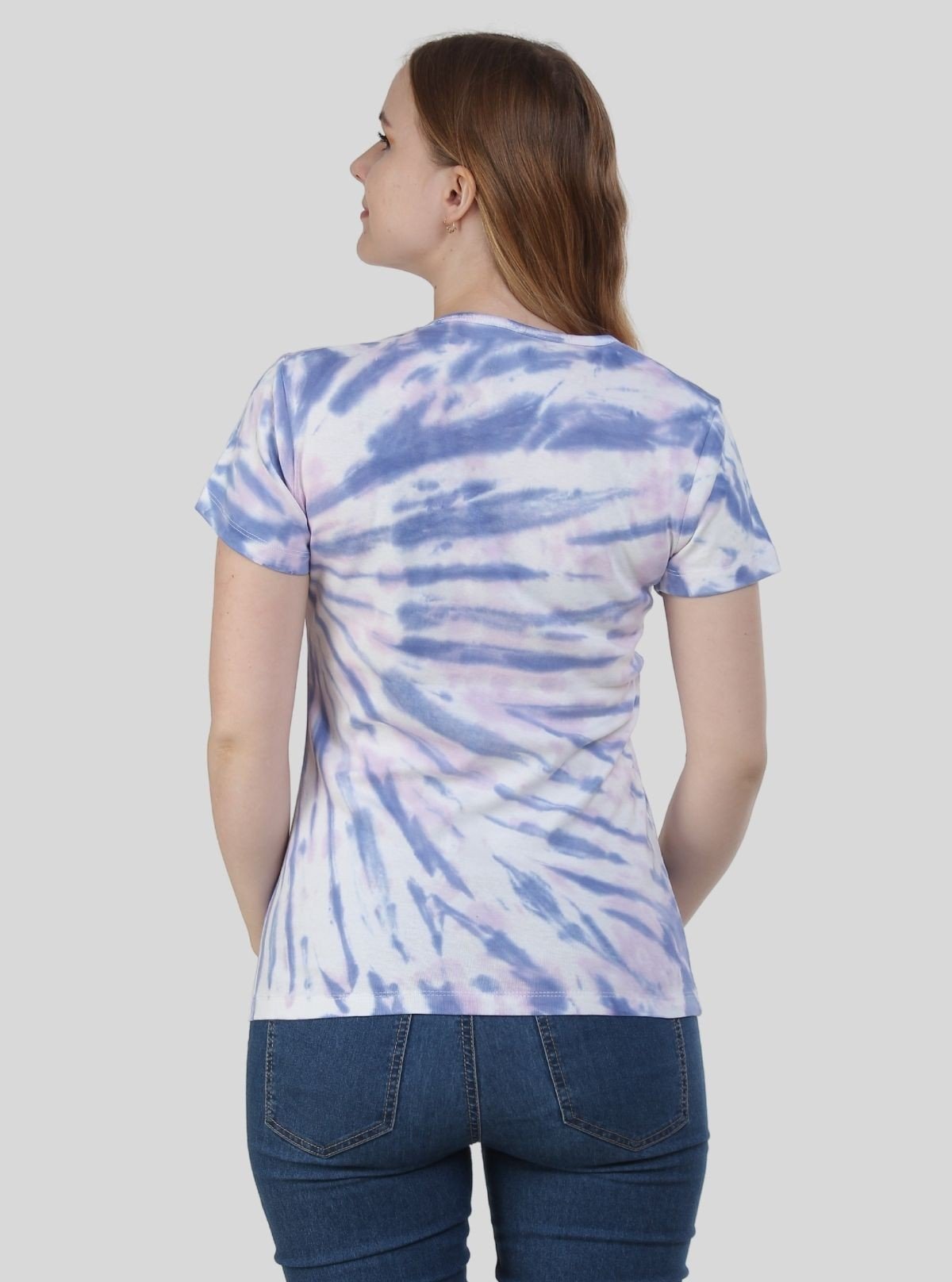 Women's Ocean Blue Tie and Dye Cotton Jersey Short Sleeve T-Shirt by Boer and Fitch - Boer and Fitch