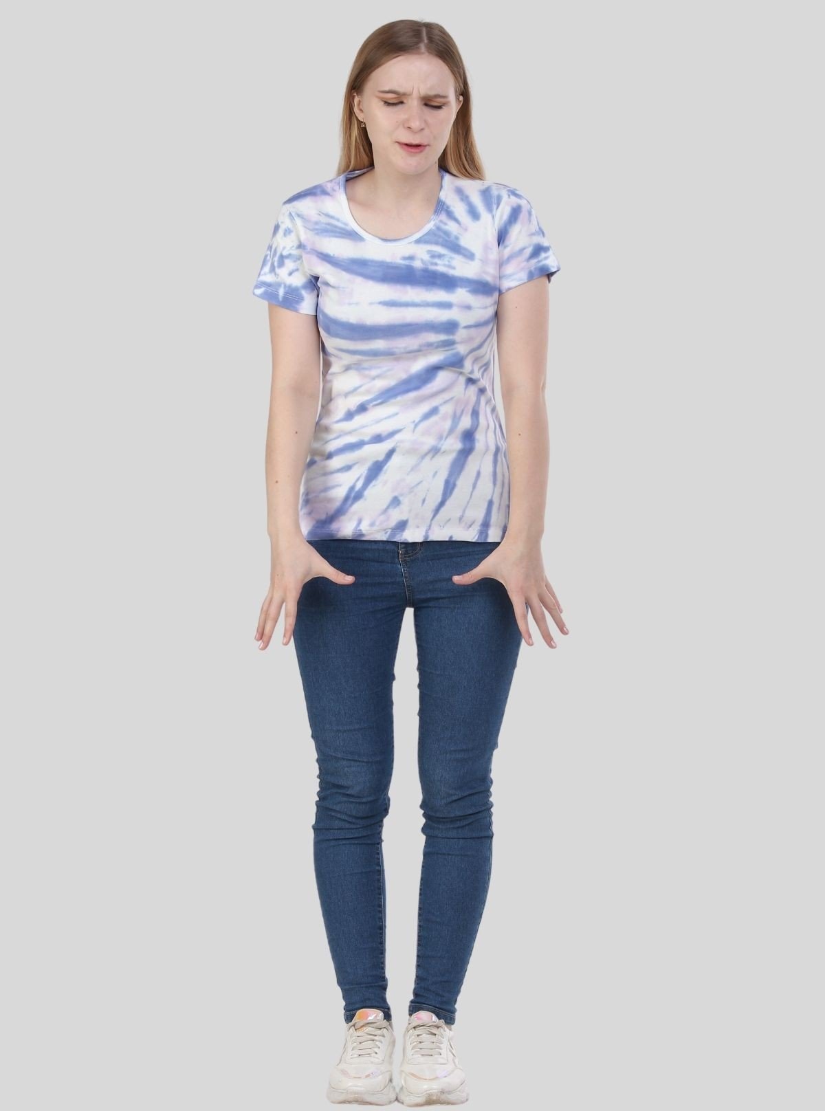 Women's Ocean Blue Tie and Dye Cotton Jersey Short Sleeve T-Shirt by Boer and Fitch - Boer and Fitch