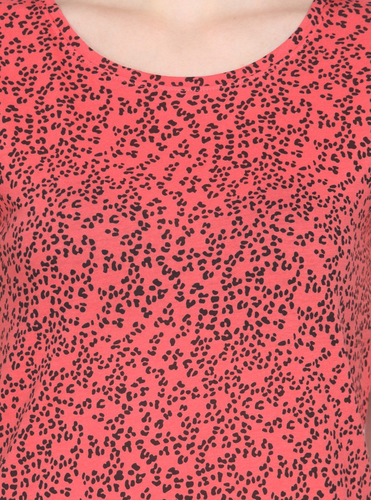 Women's Orange All Over Foot Print Short Sleeve Cotton Elastane Top | Boer & Fitch - Boer and Fitch