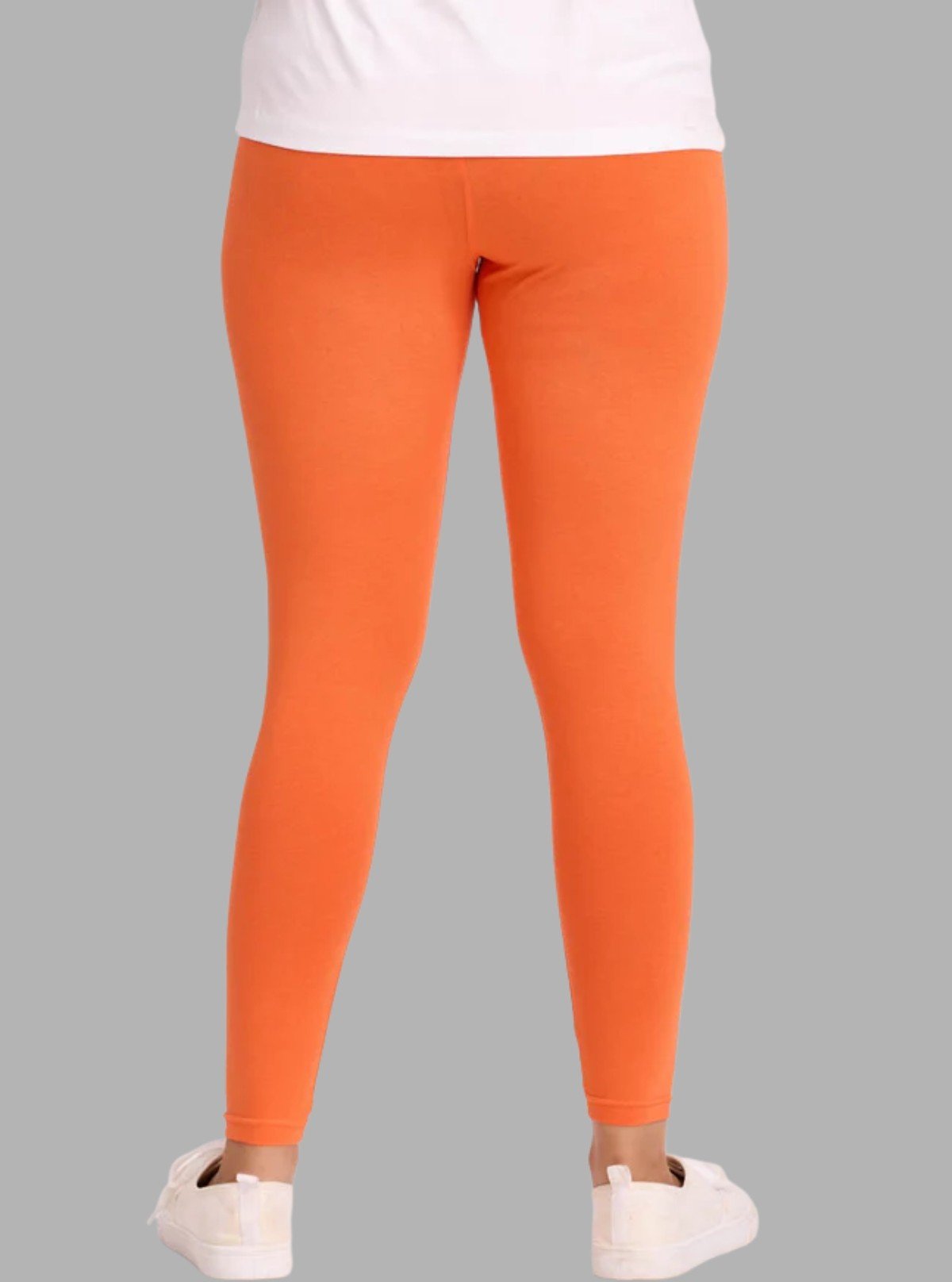 Women's Orange Ankle Legging – Soft Cotton Elastane Jersey by Boer & Fitch - Boer and Fitch