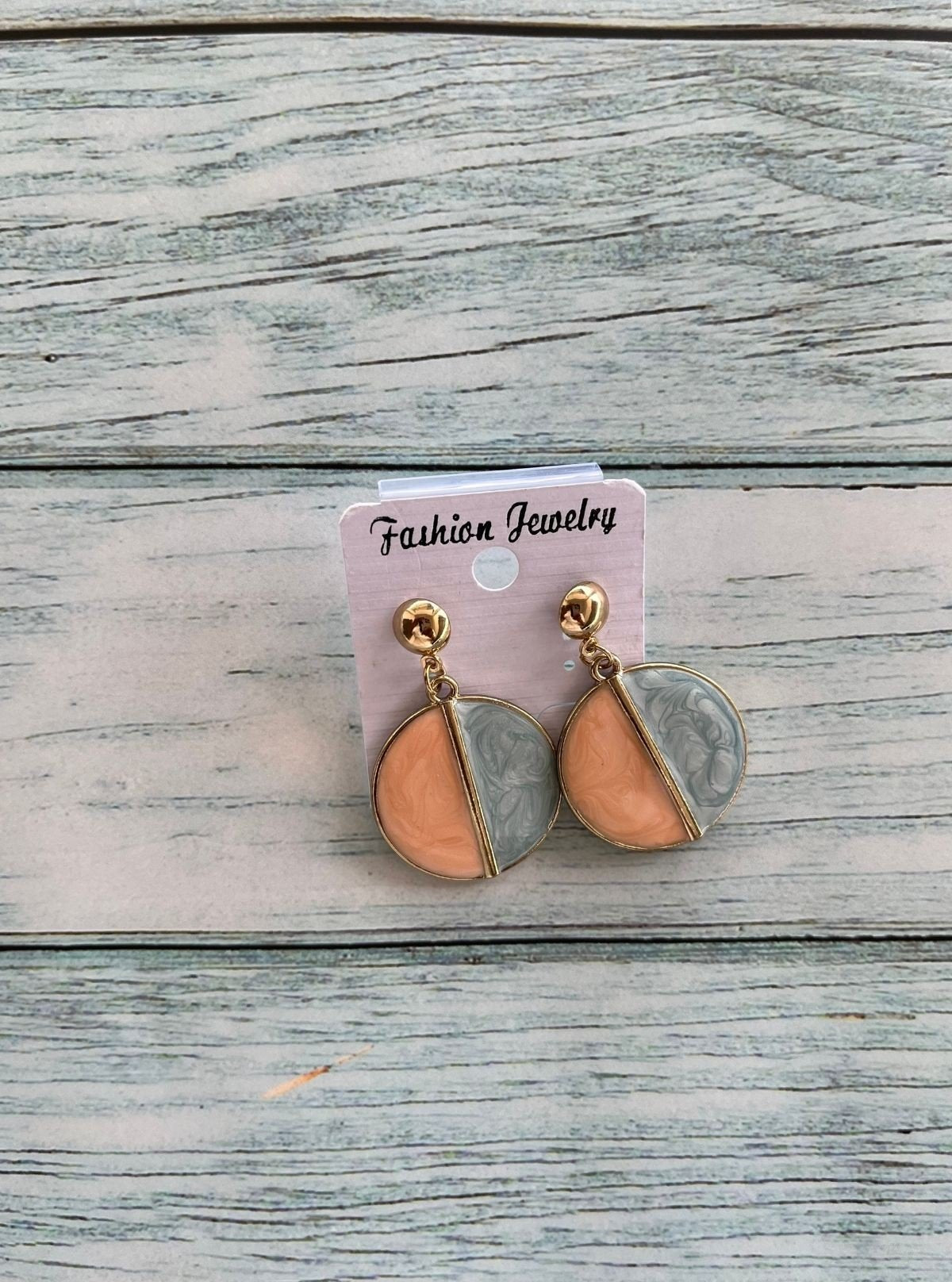 Women’s Orange Clay Slab Earrings – Handcrafted Boho Chic Style - Boer and Fitch