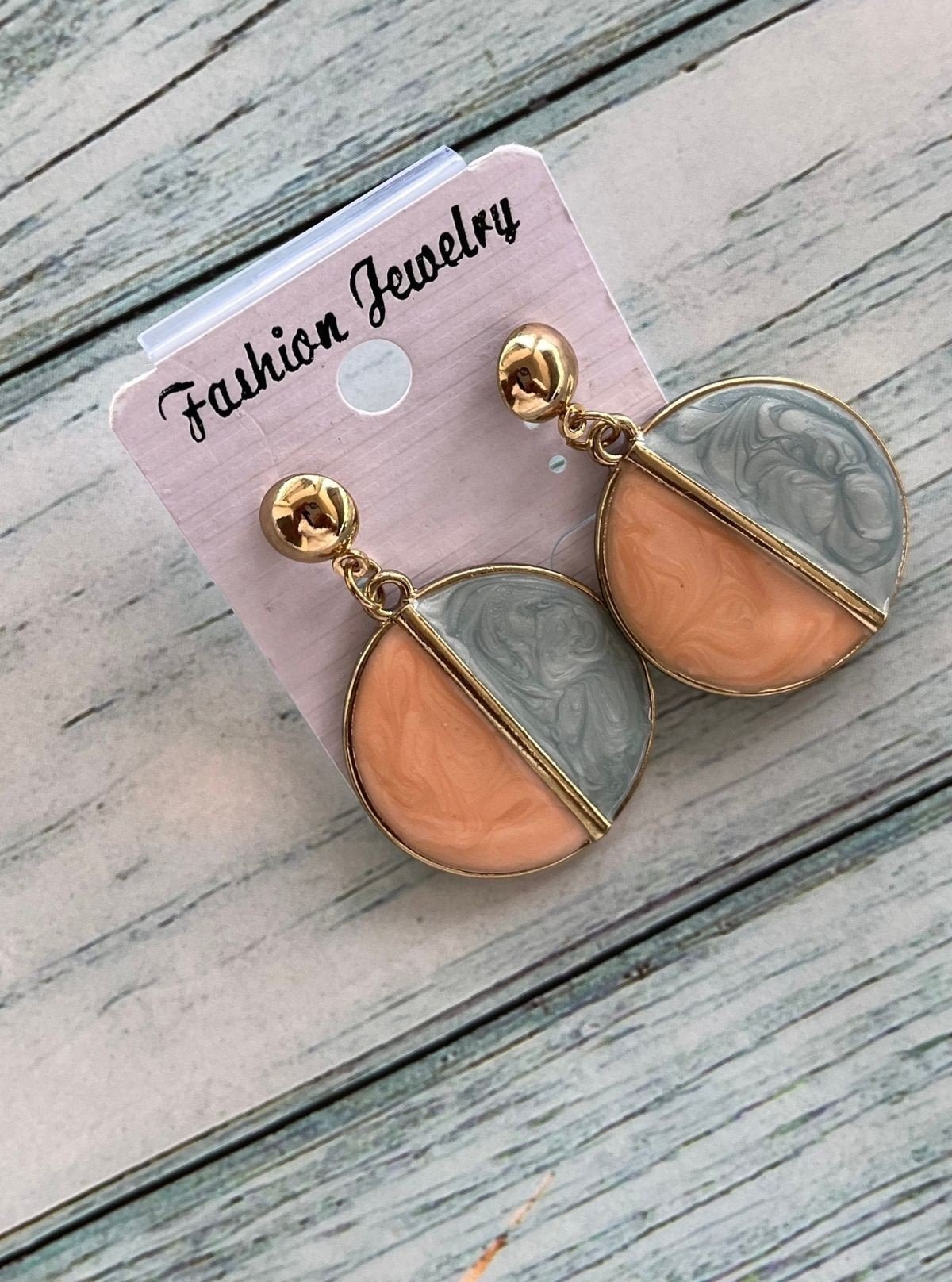 Women’s Orange Clay Slab Earrings – Handcrafted Boho Chic Style - Boer and Fitch