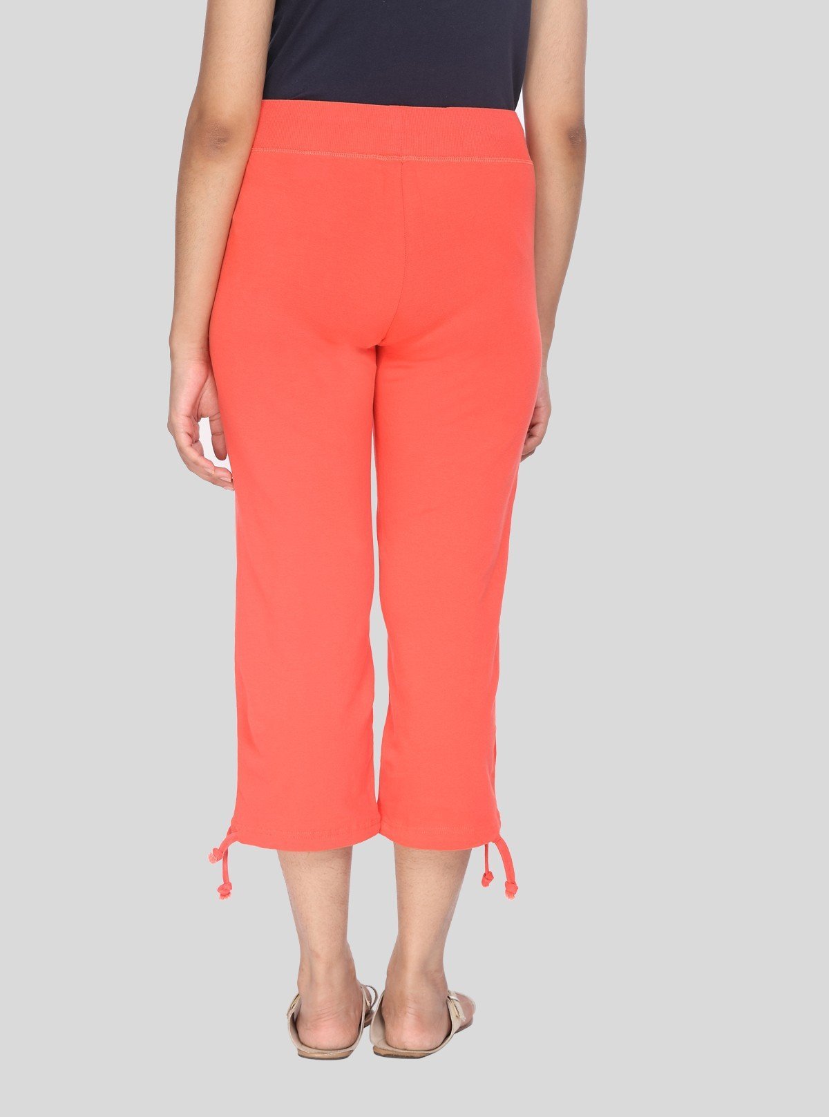 Women’s Orange Relaxed Fit Cotton Jersey Capri – Soft, Stylish & Breezy - Boer and Fitch