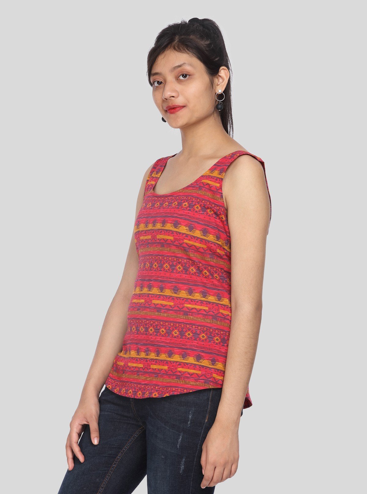 Women’s Orange Textured Sleeveless Top – Boer and Fitch - Boer and Fitch