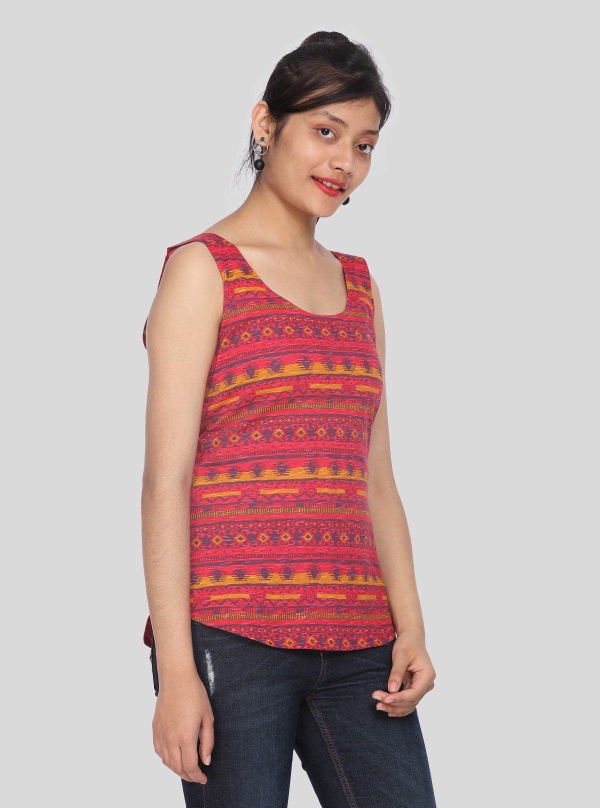 Women’s Orange Textured Sleeveless Top – Boer and Fitch - Boer and Fitch