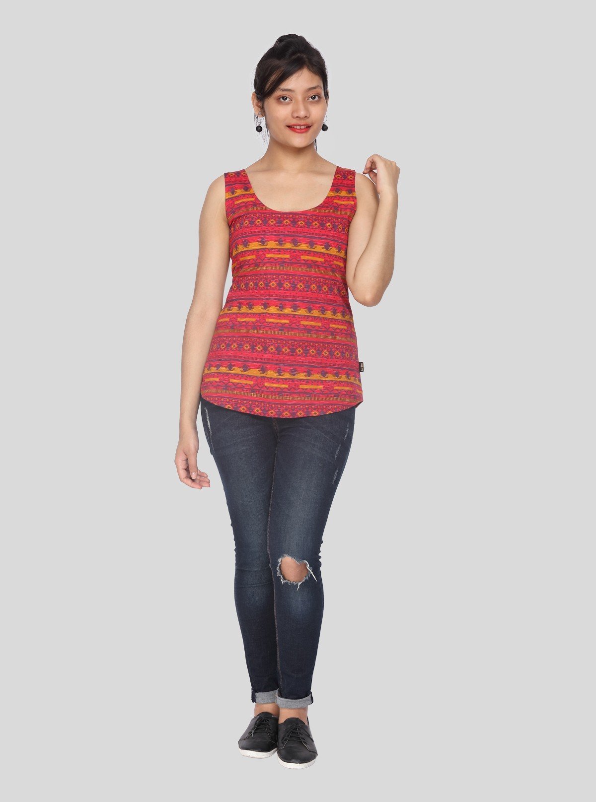 Women’s Orange Textured Sleeveless Top – Boer and Fitch - Boer and Fitch