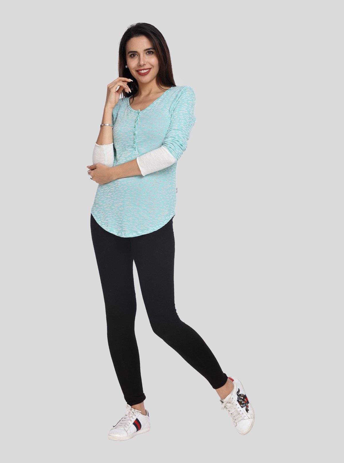 Women's Pastel Green Burned Buttoned Top – Soft, Stylish & Versatile - Boer and Fitch