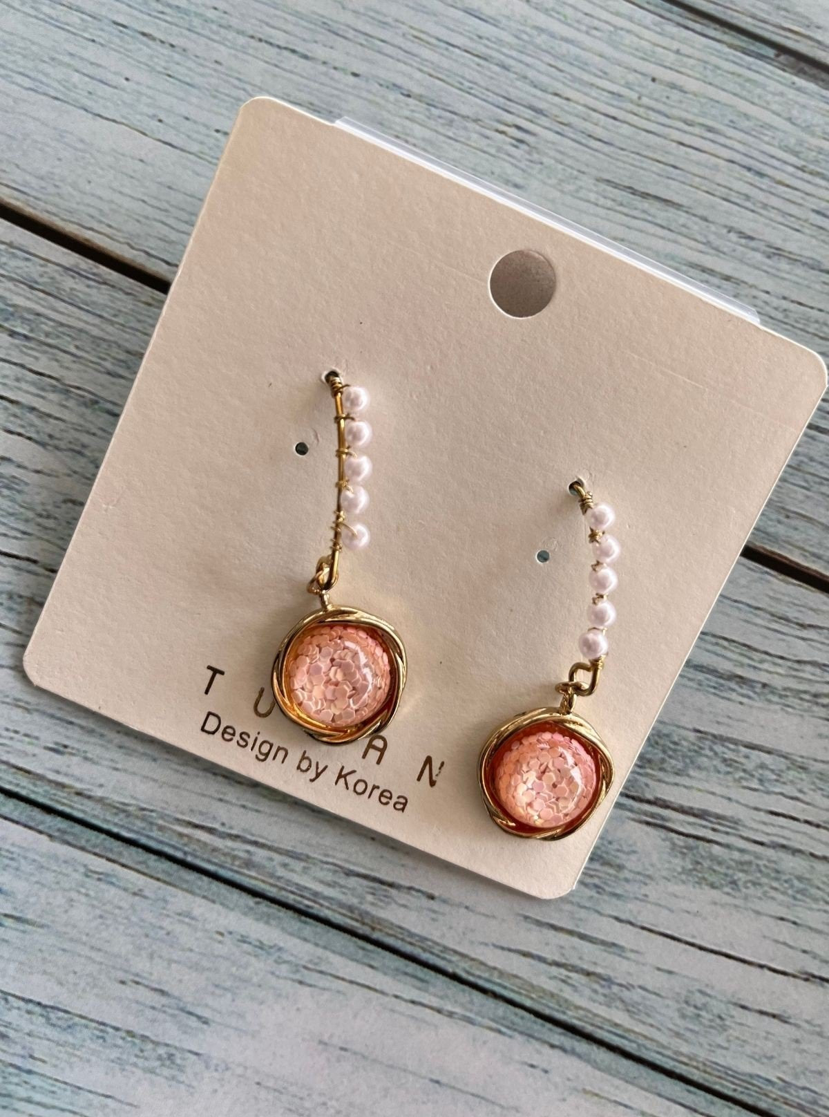 Women’s Pearl Simulated Geometric Earrings – Elegant & Modern Style - Boer and Fitch