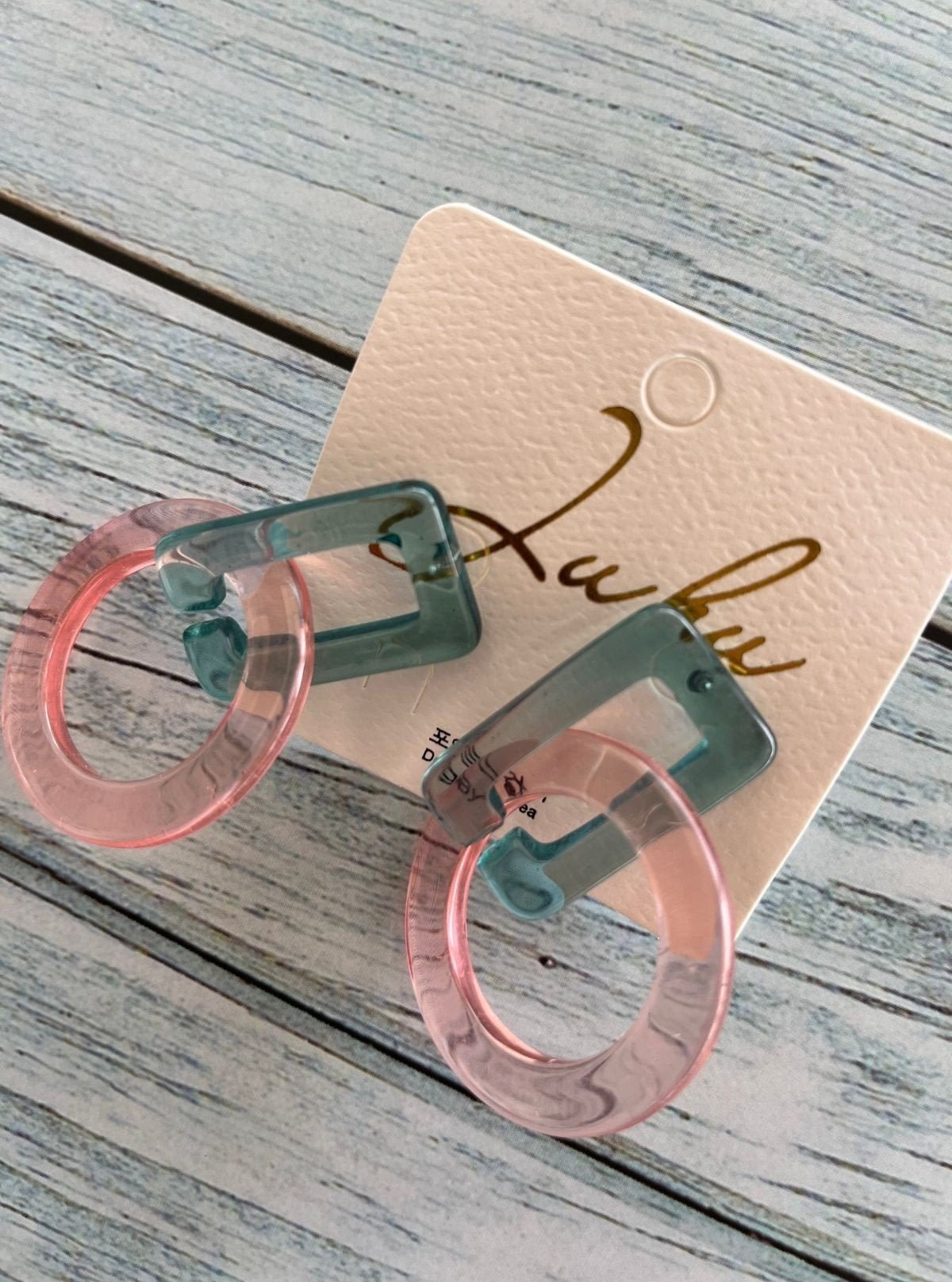 Women’s Pink Acrylic Resin Hook Earrings – Trendy Lightweight Statement - Boer and Fitch